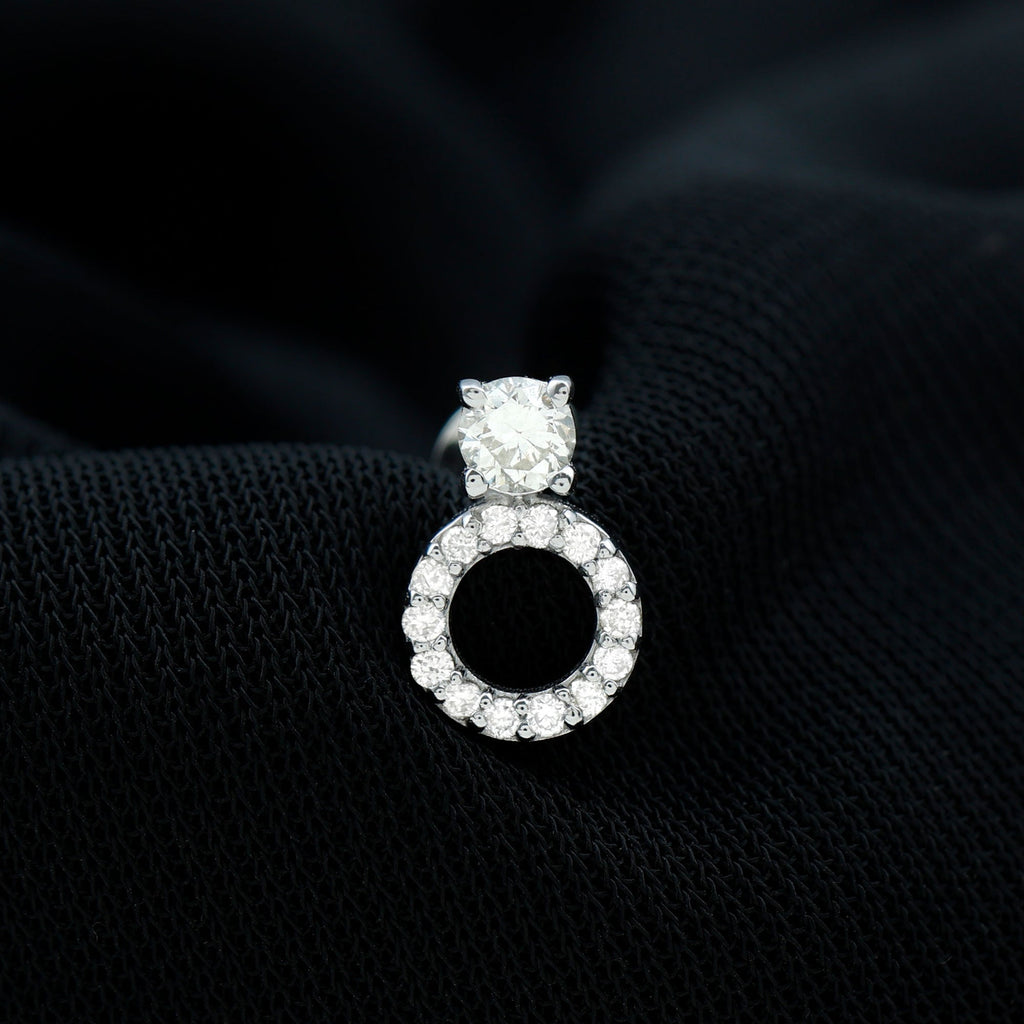 Simple Moissanite Open Circle Cartilage Earring