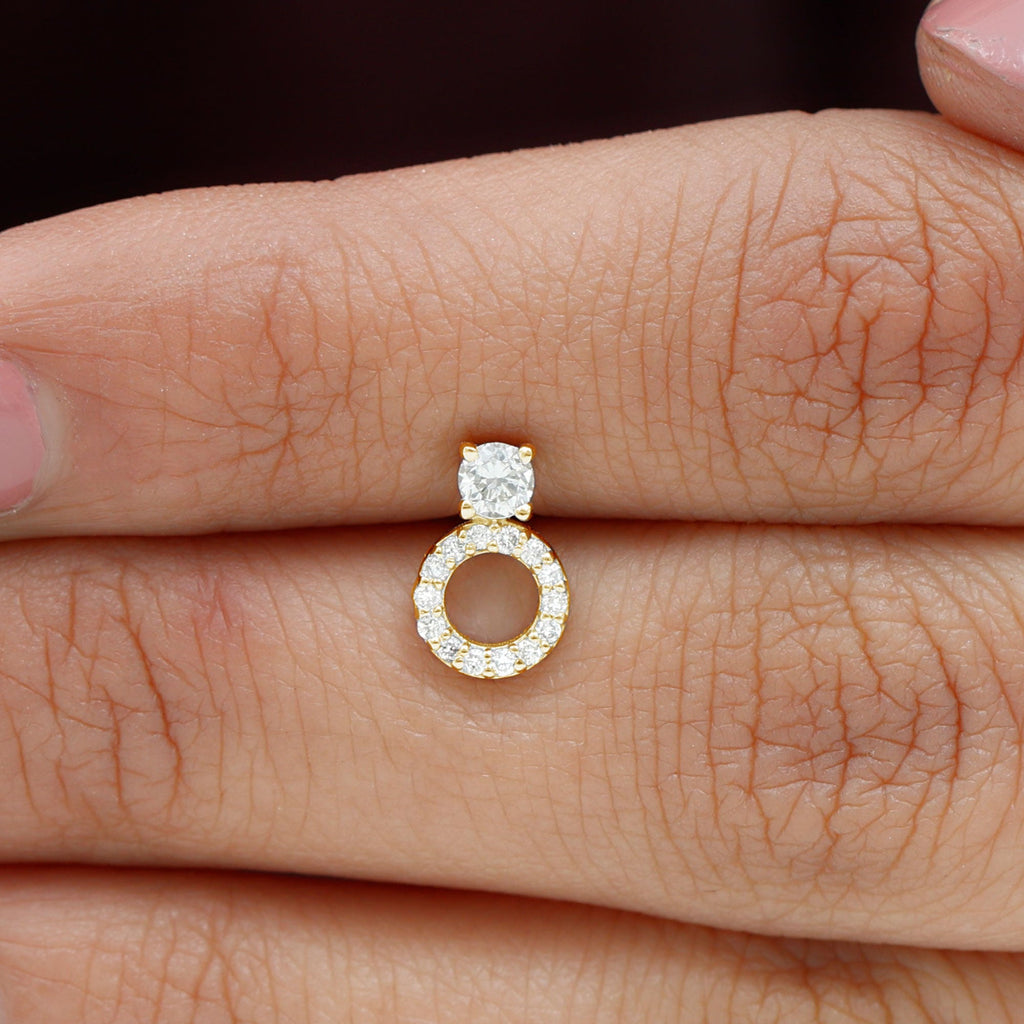 Simple Moissanite Open Circle Cartilage Earring