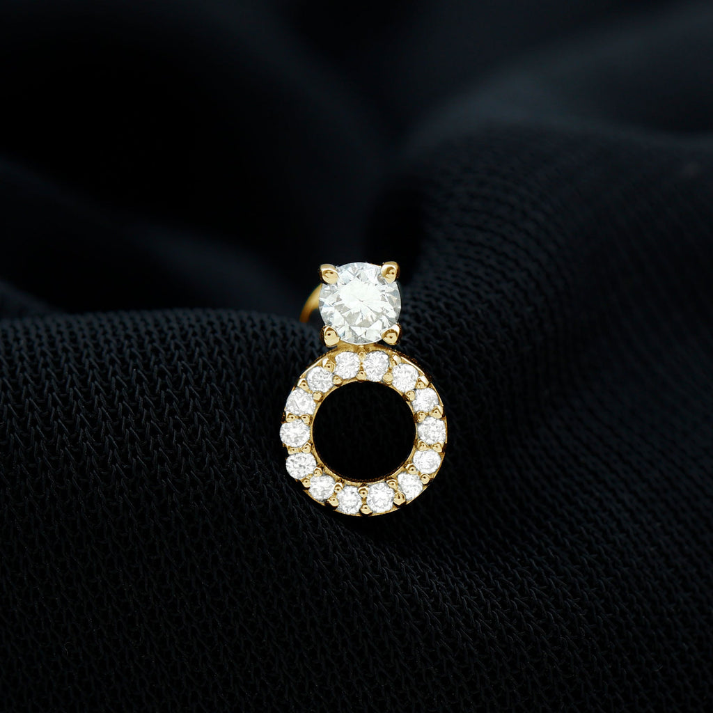 Simple Moissanite Open Circle Cartilage Earring