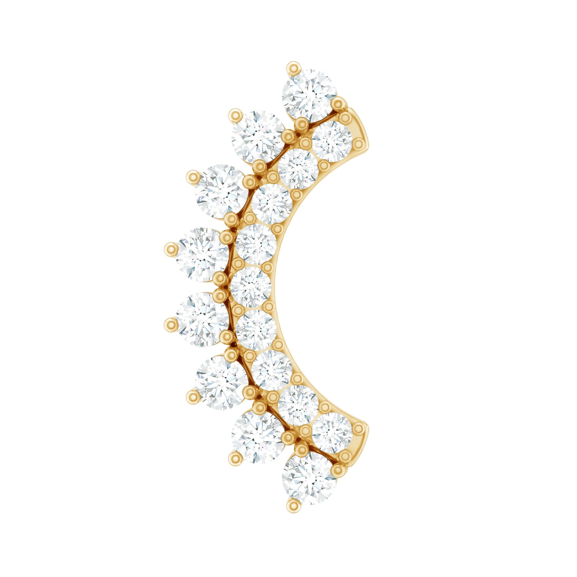 Certified Diamond Curved Cartilage Earring