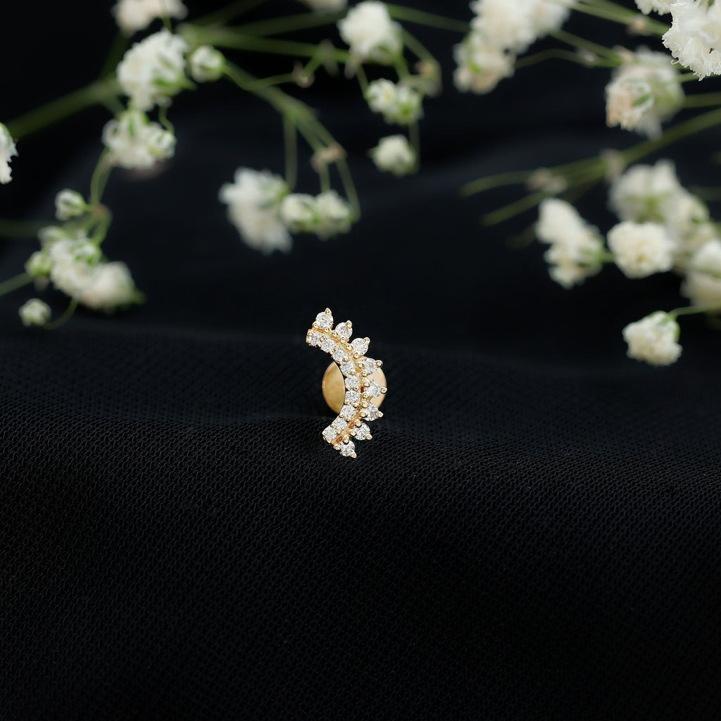 Certified Diamond Curved Cartilage Earring