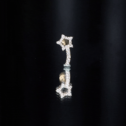 Certified Moissanite Star Celestial Cartilage Earring