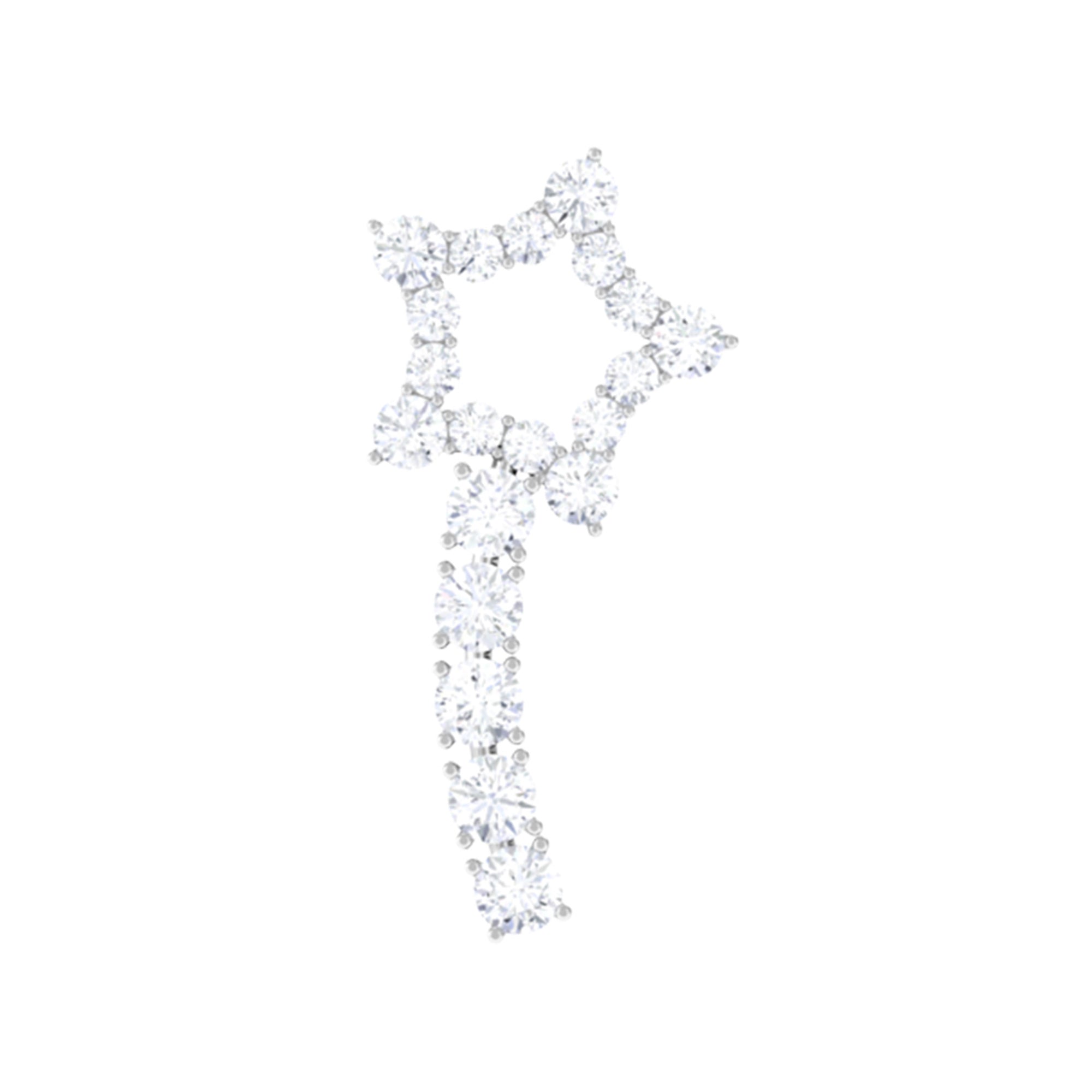 Certified Moissanite Star Celestial Cartilage Earring