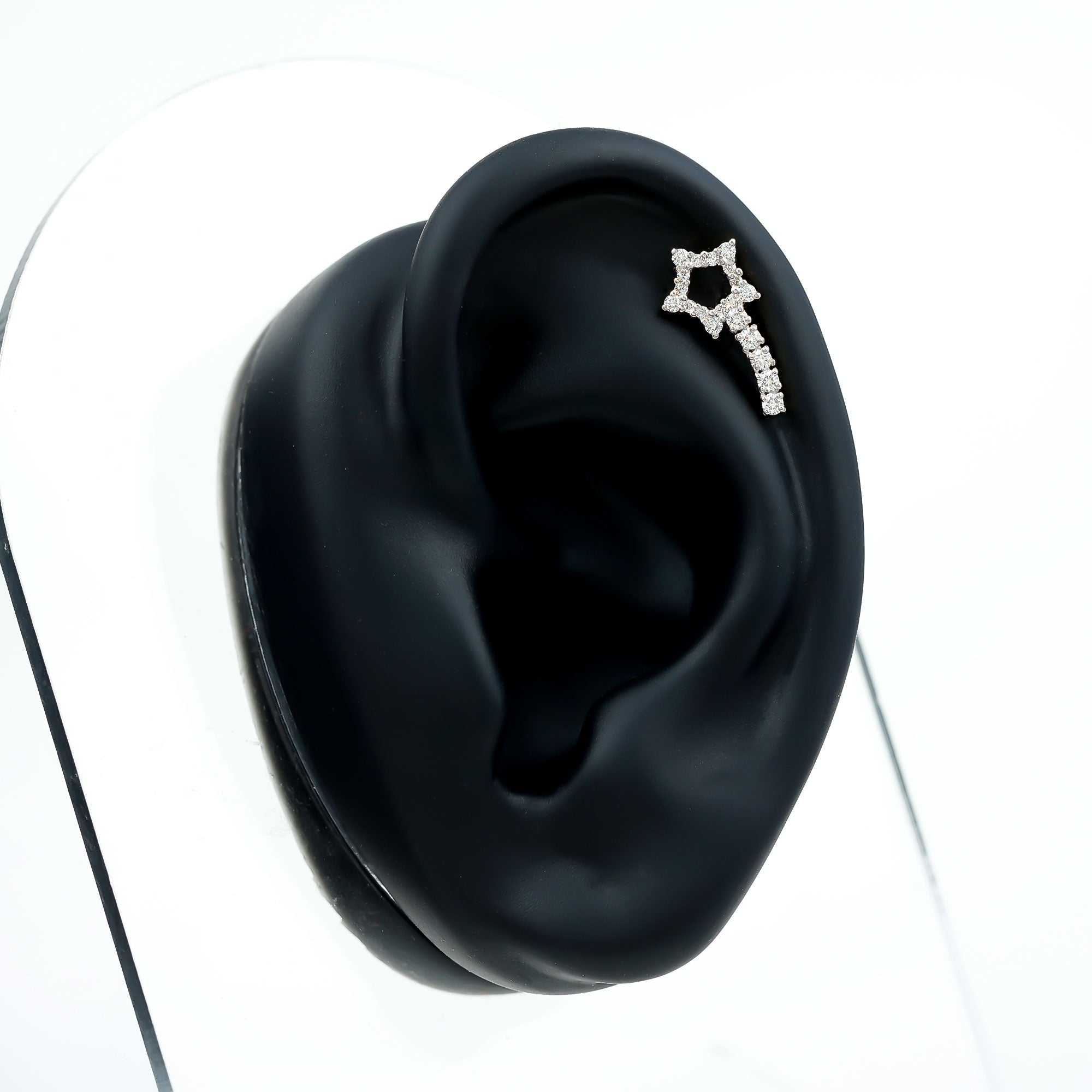 Certified Moissanite Star Celestial Cartilage Earring
