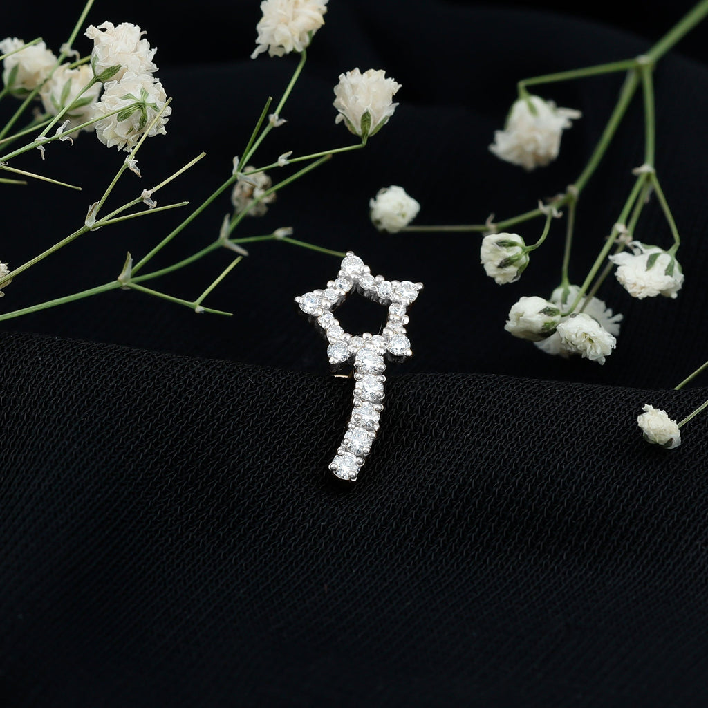 Certified Moissanite Star Celestial Cartilage Earring