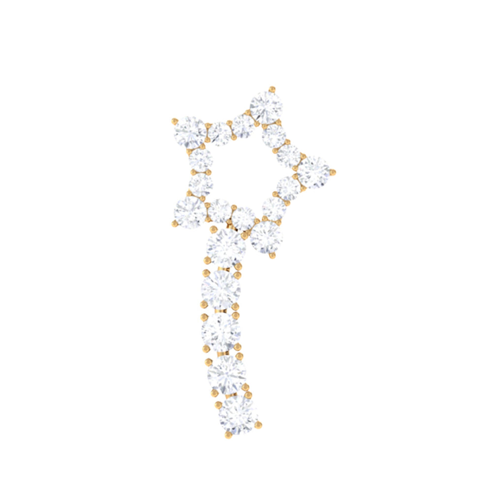 Certified Moissanite Star Celestial Cartilage Earring