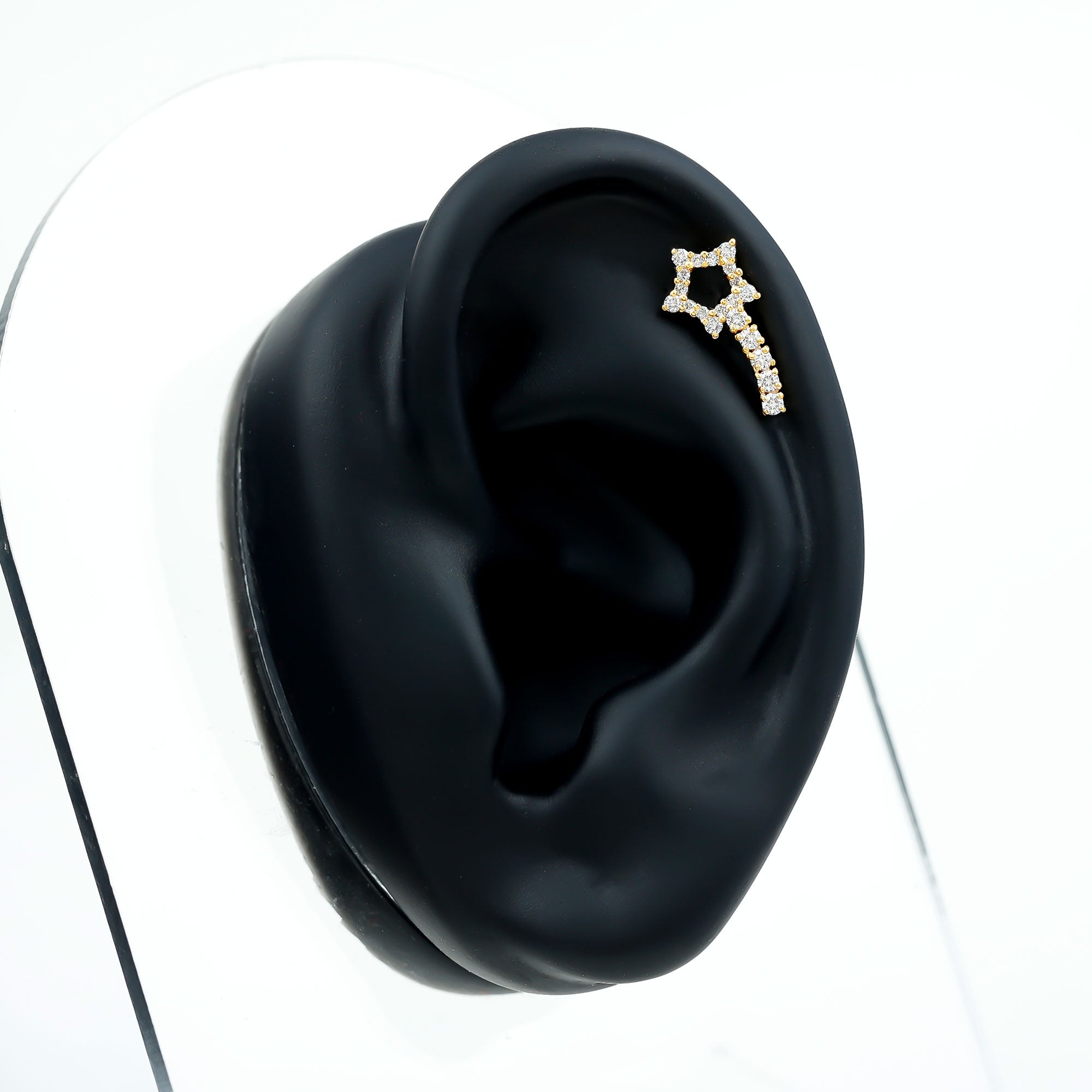 Certified Moissanite Star Celestial Cartilage Earring