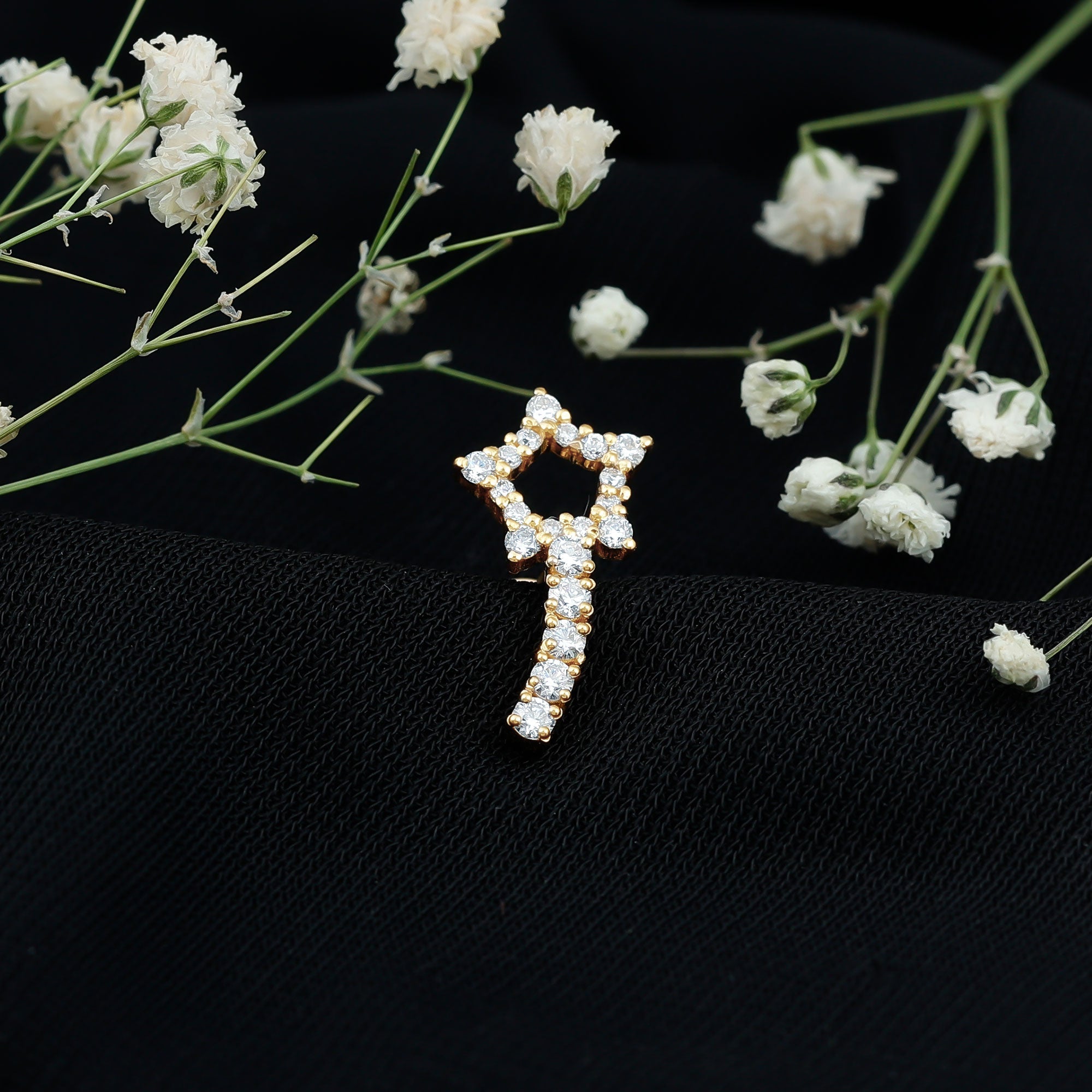 Certified Moissanite Star Celestial Cartilage Earring