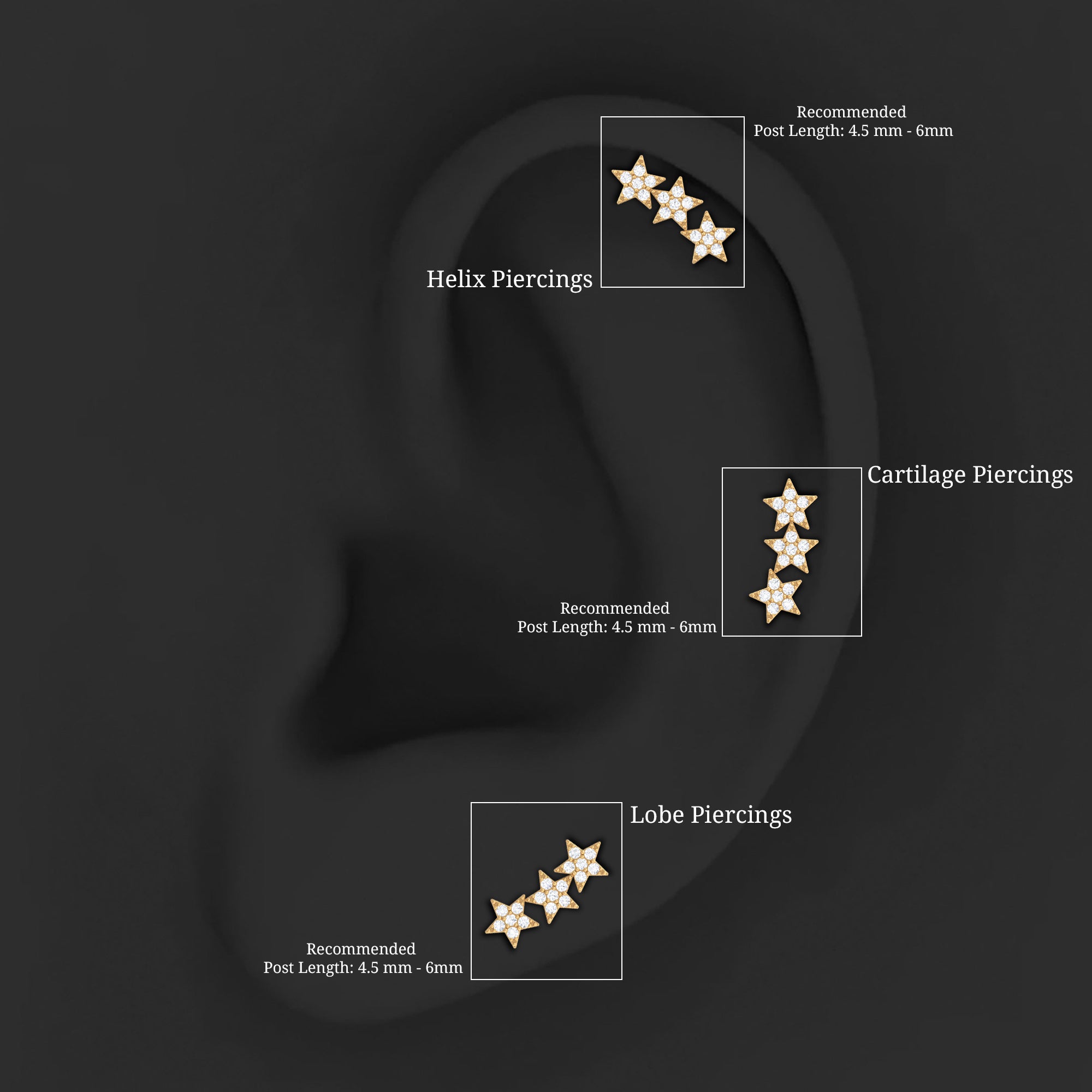 Certified Moissanite Star Ear Crawler Earring