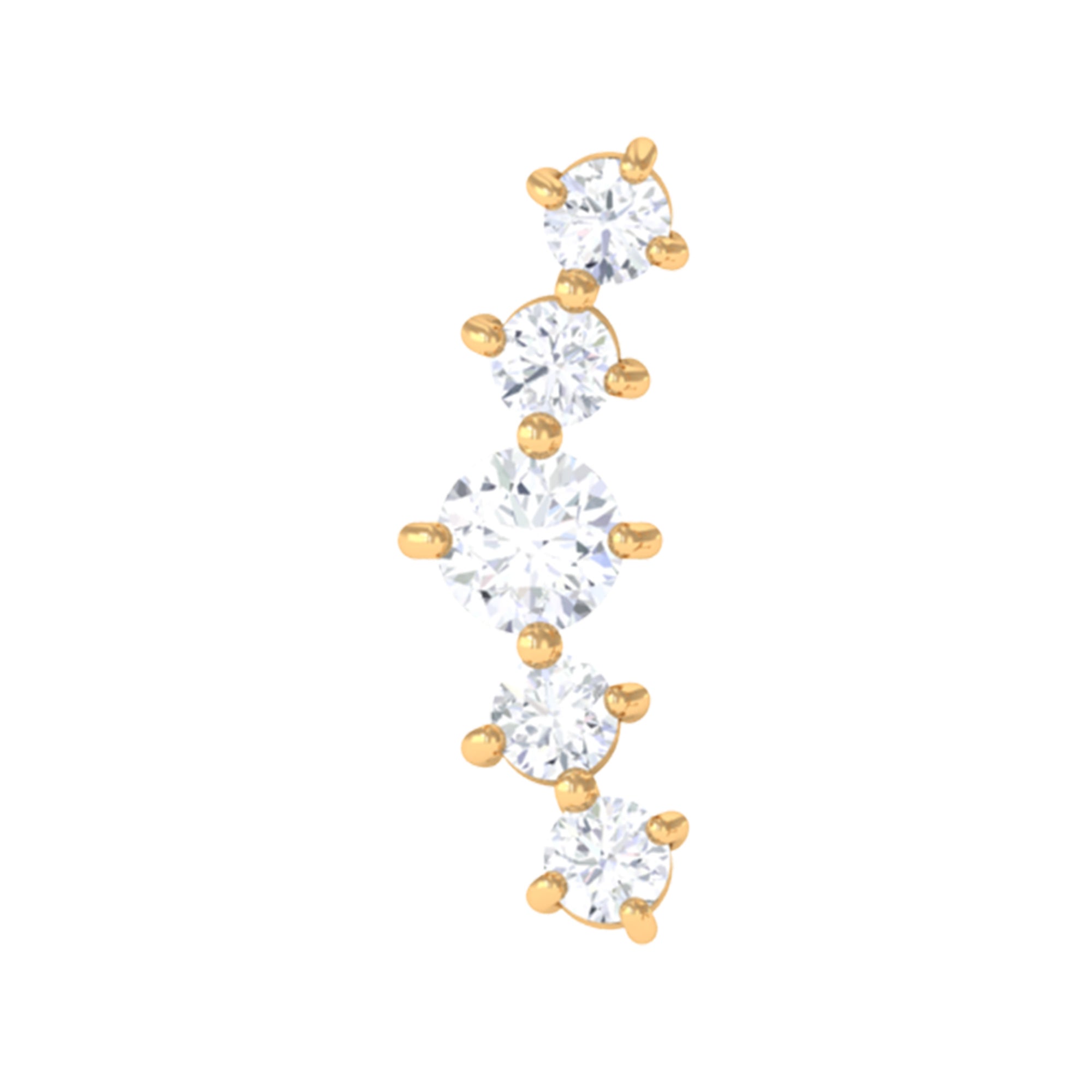 Graduated Style Diamond Crawler Earring for Women