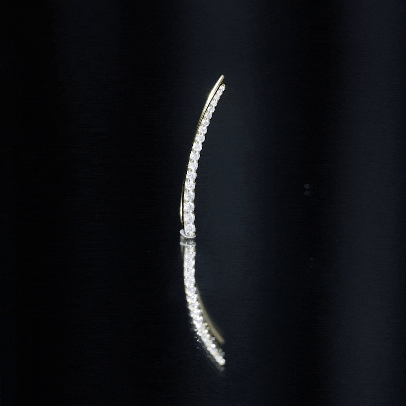 Minimalist Moissanite Curved Climber Earring
