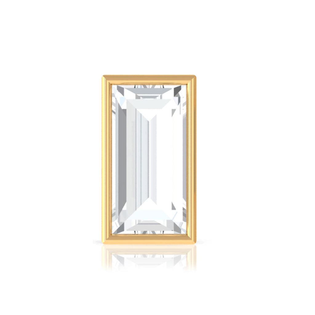 Baguette Diamond Tragus Earring in Bezel Setting