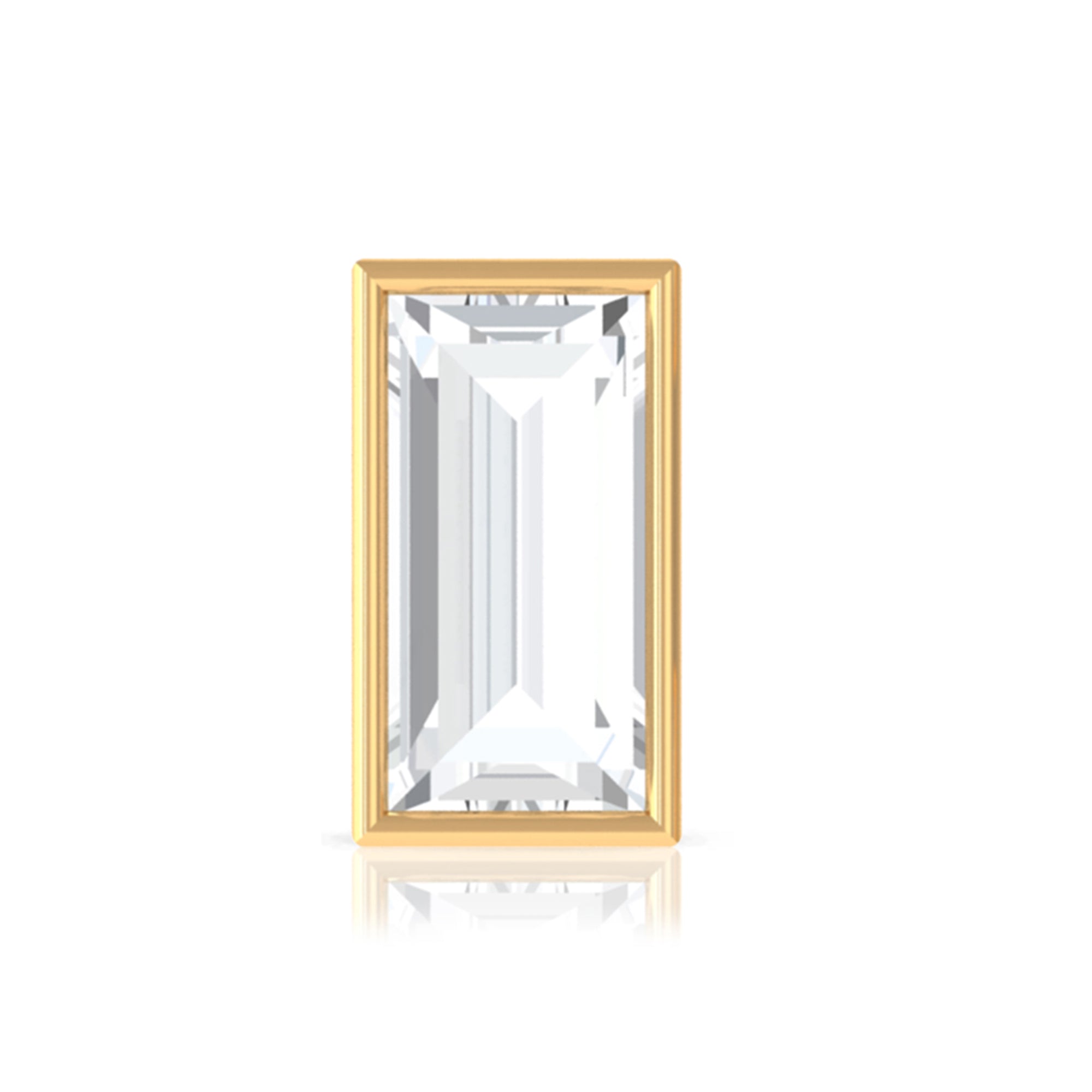 Baguette Diamond Tragus Earring in Bezel Setting