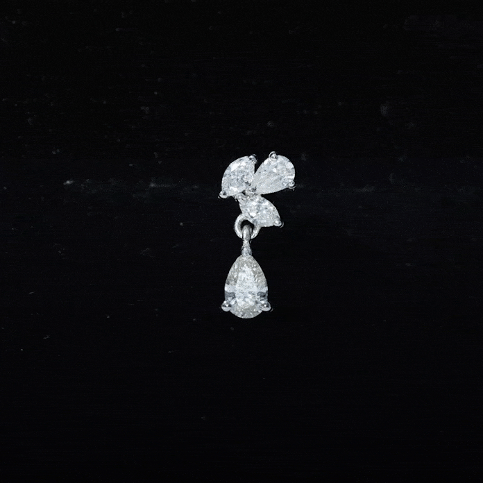 Real Diamond Teardrop Cartilage Earring