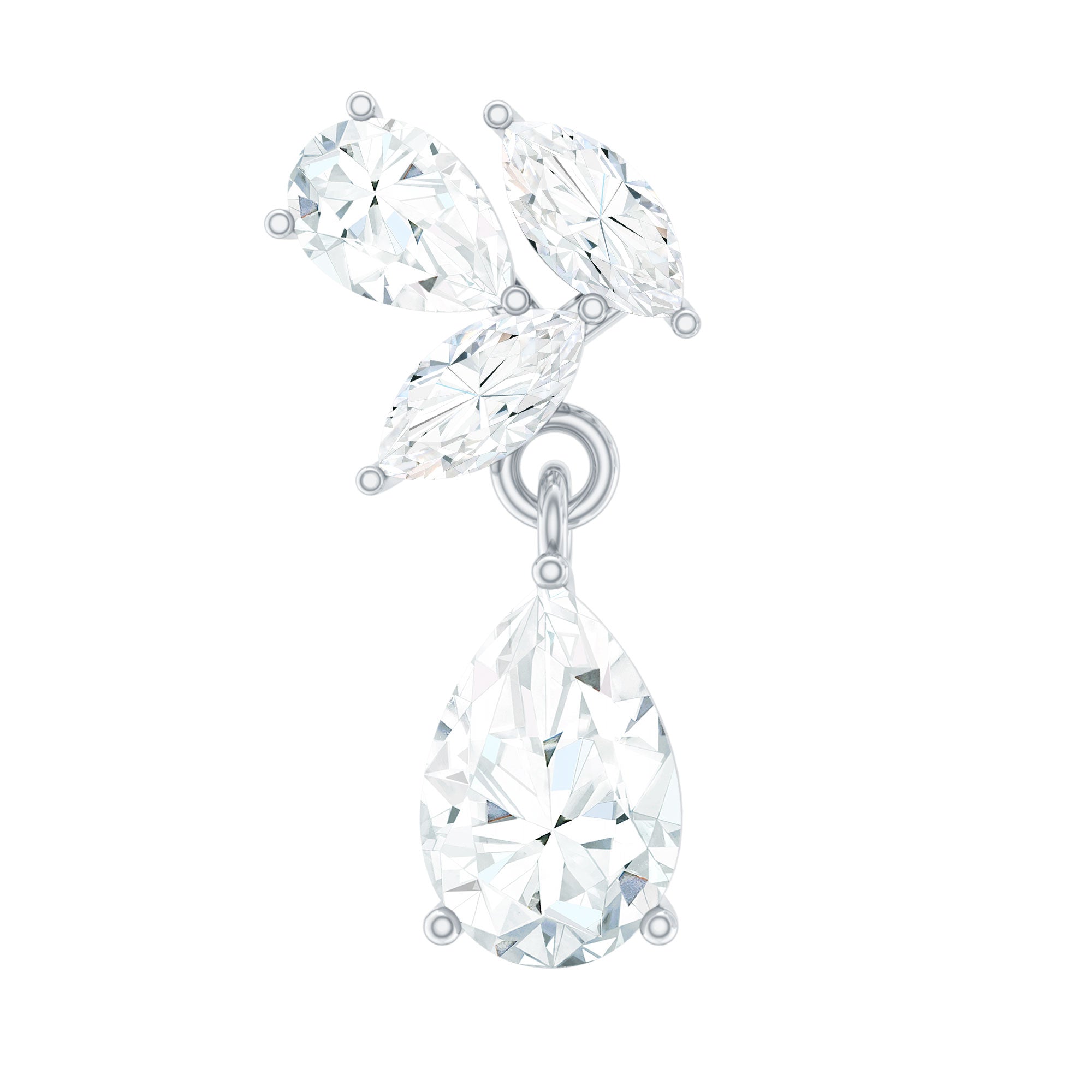 Real Diamond Teardrop Cartilage Earring