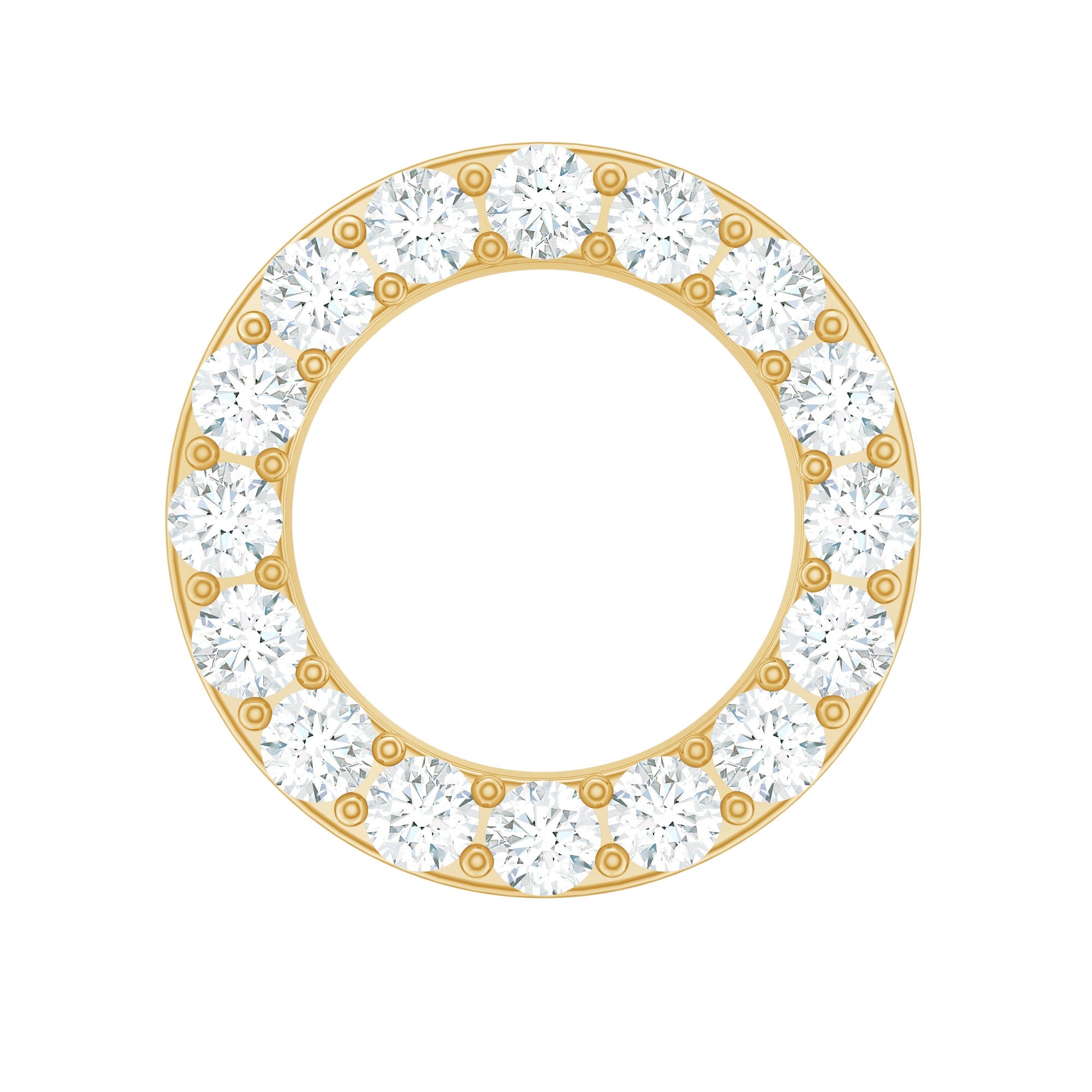 Minimal Moissanite Open Circle Helix Earring in Gold