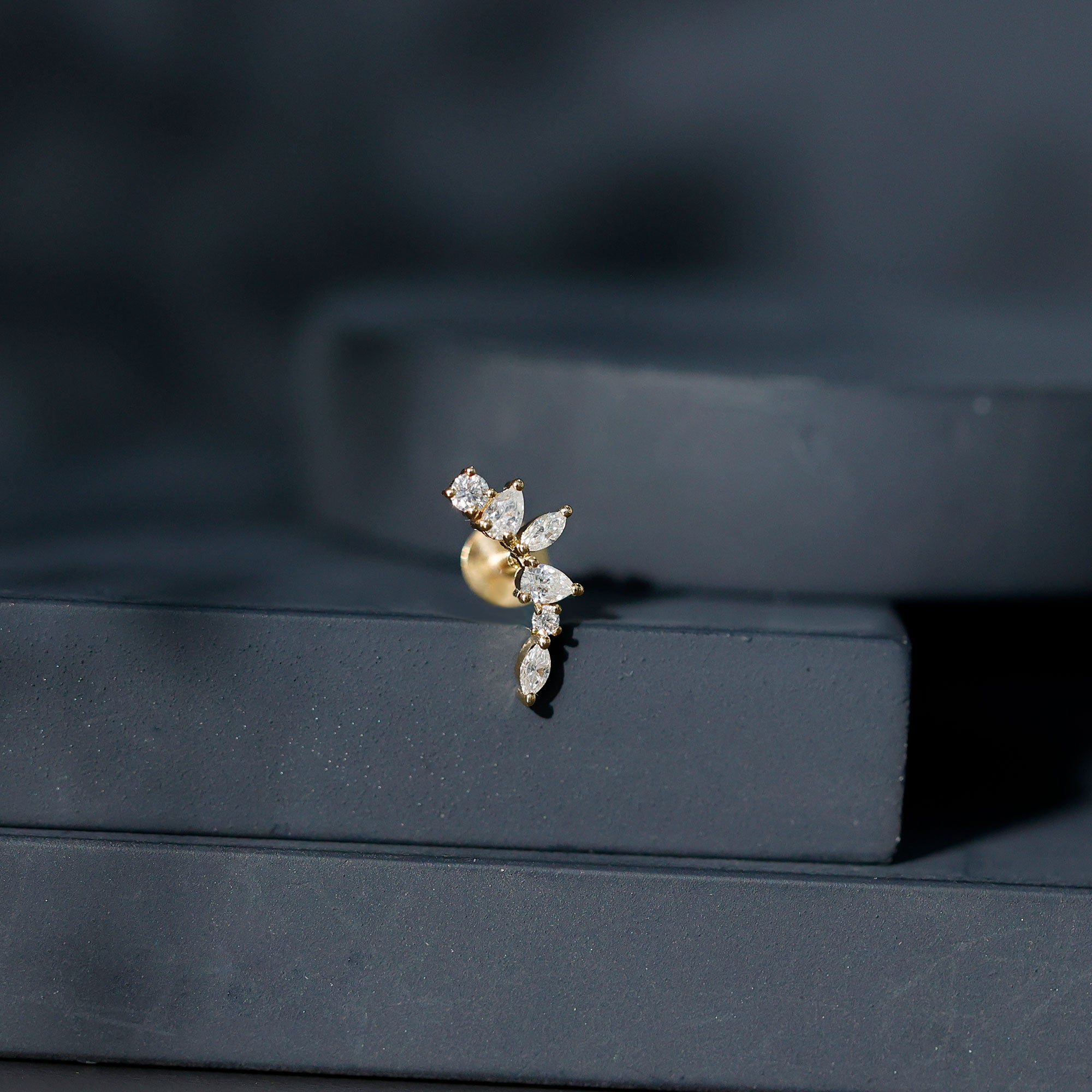 Certified Moissanite Curved Helix Earring for Women