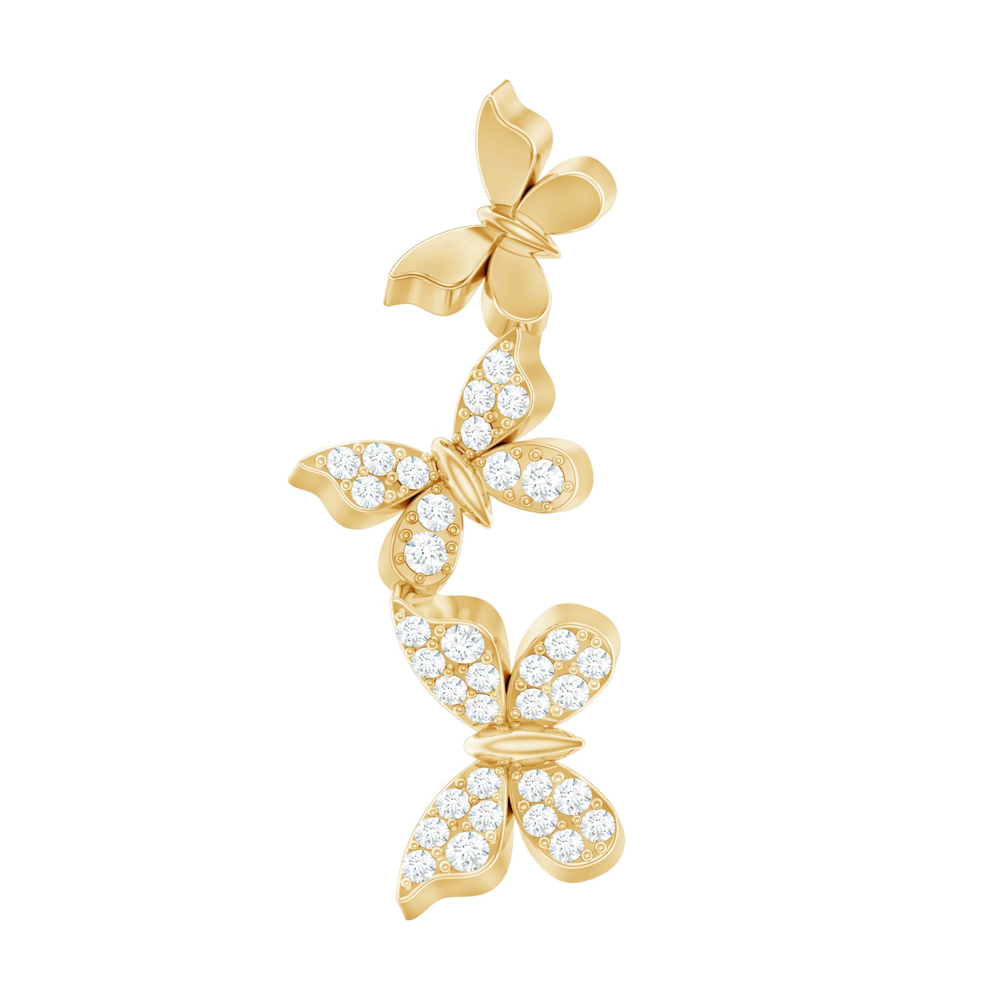 Moissanite Butterfly Climber Earring for Helix Piercing