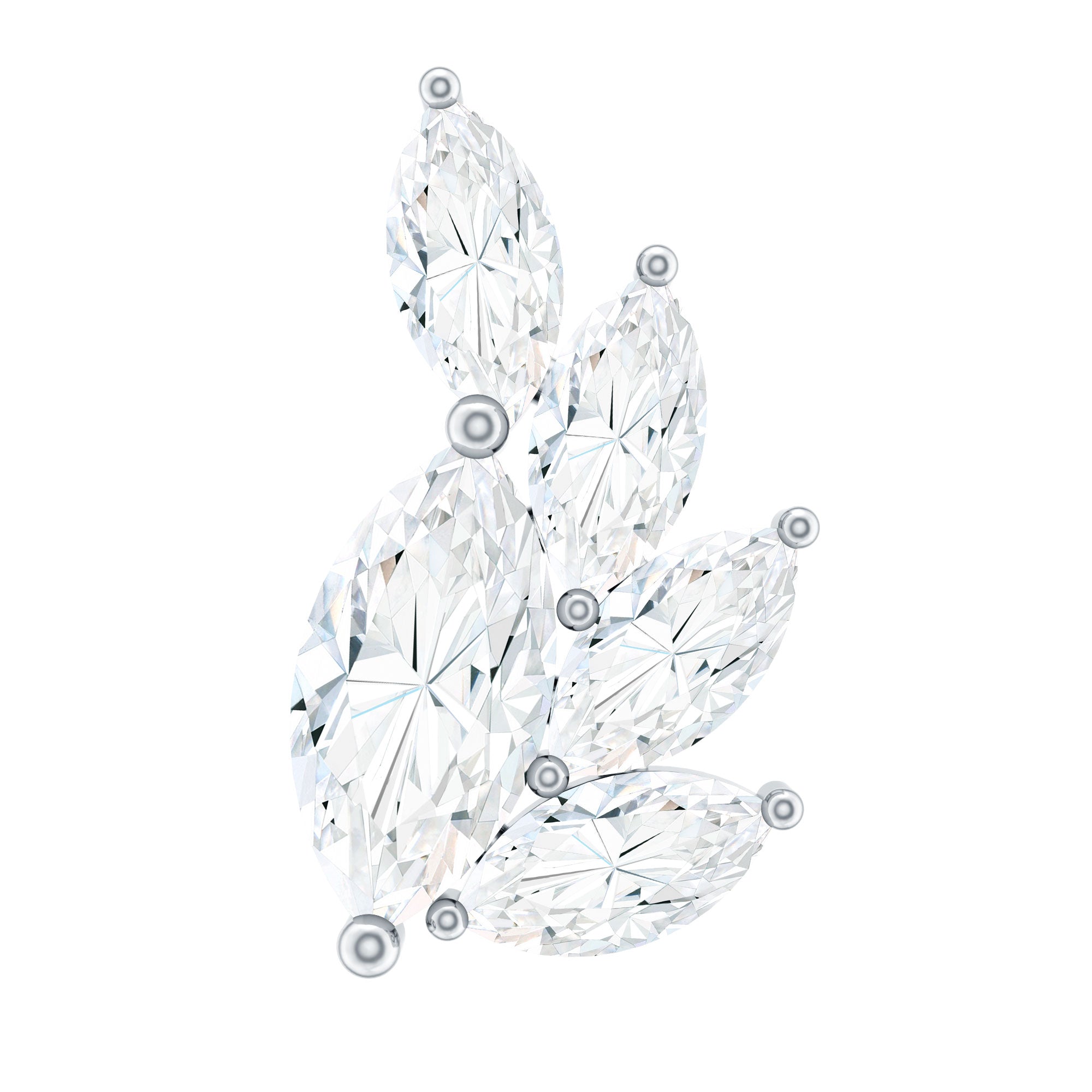 Marquise Cut Moissanite Cluster Helix Earring