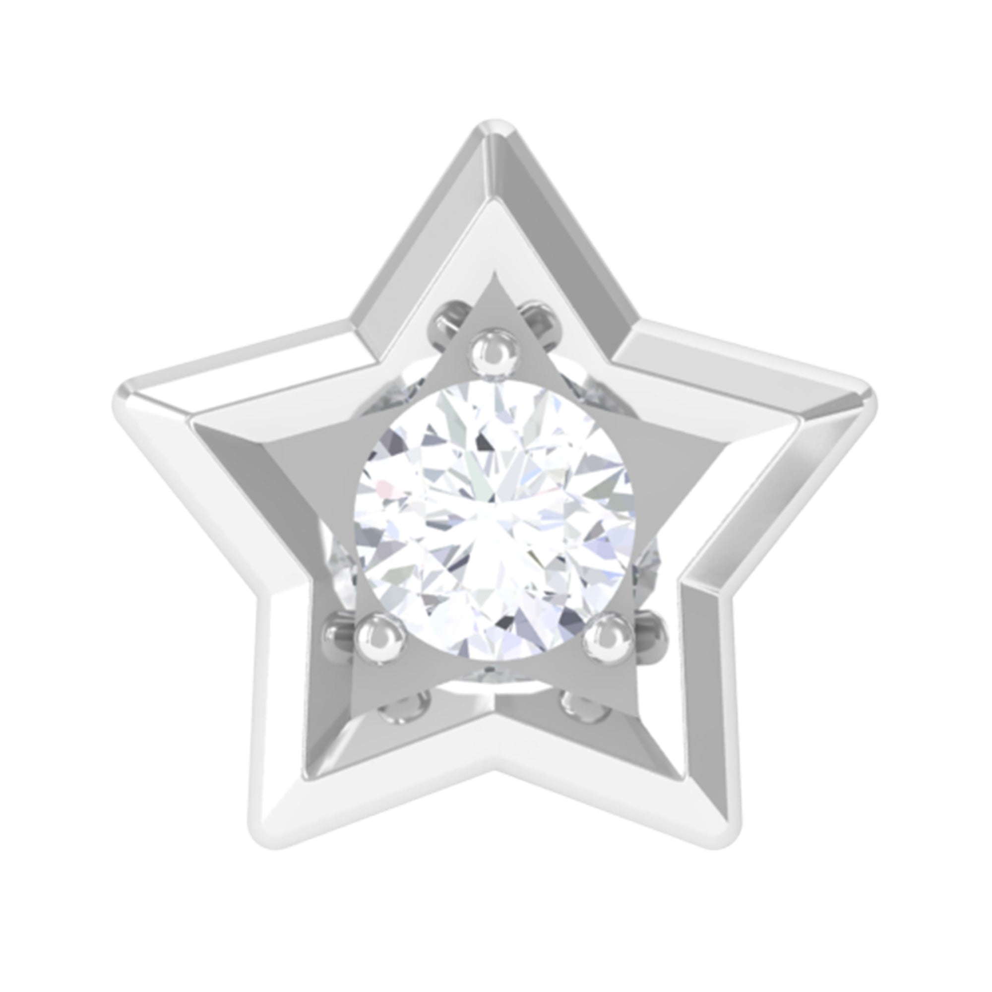 Solitaire Moissanite Star Earring for Conch Piercing