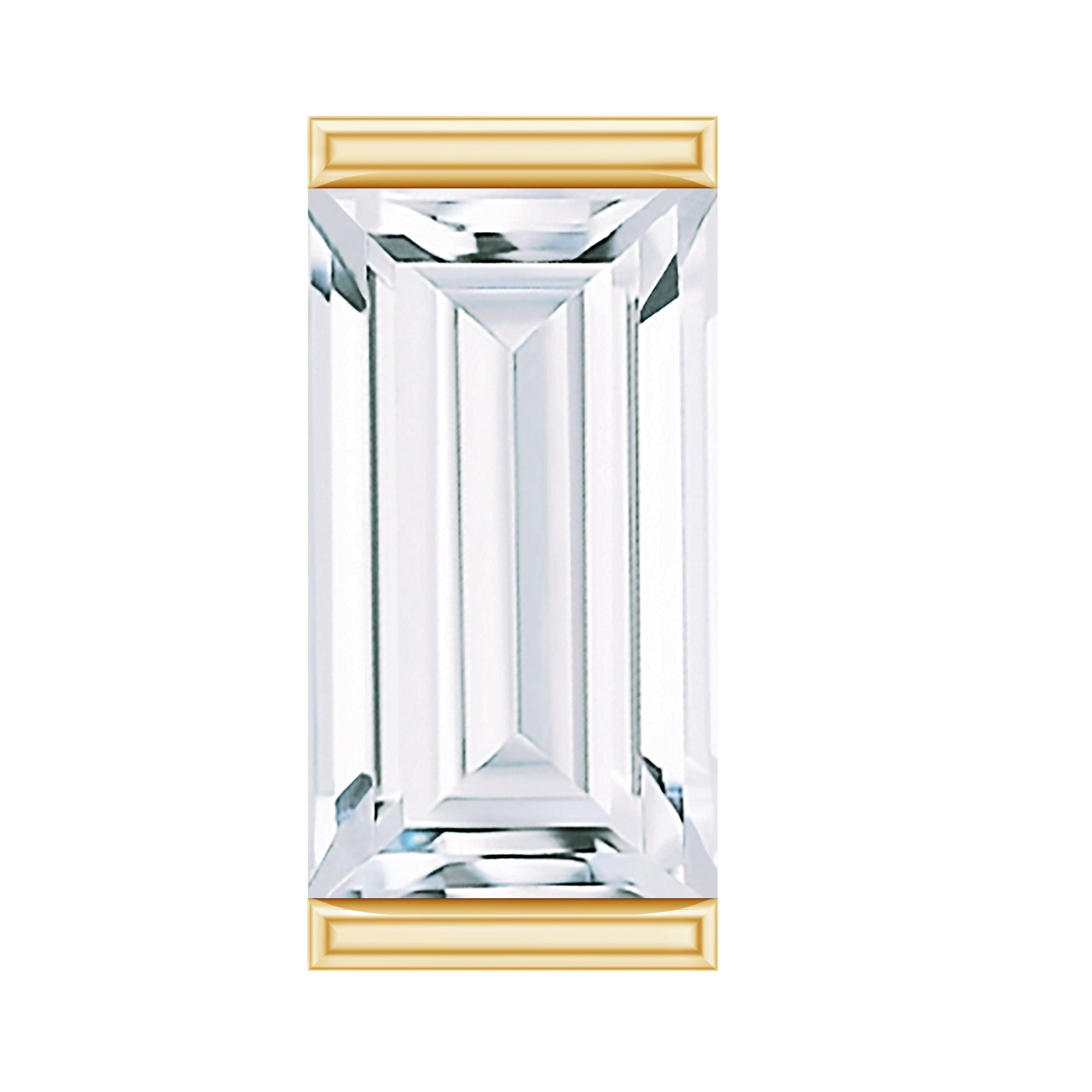 Baguette Moissanite Tragus Earring in Bar Setting