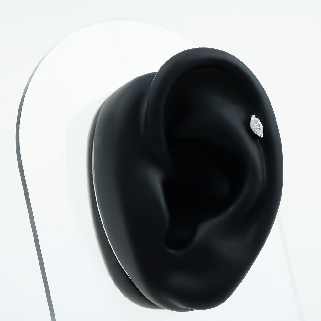 Minimalist Marquise Moissanite Tragus Earring