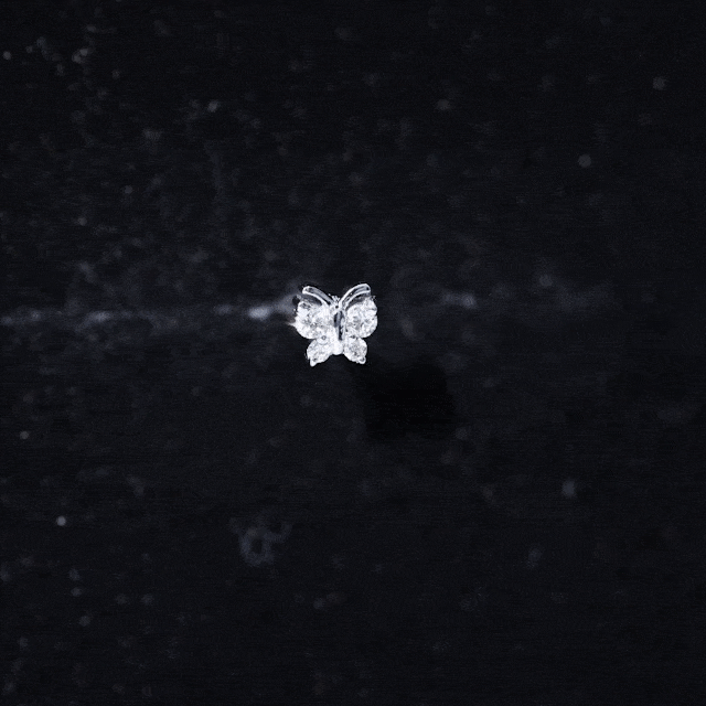 Dainty Diamond Cute Butterfly Earring for Helix Piercing