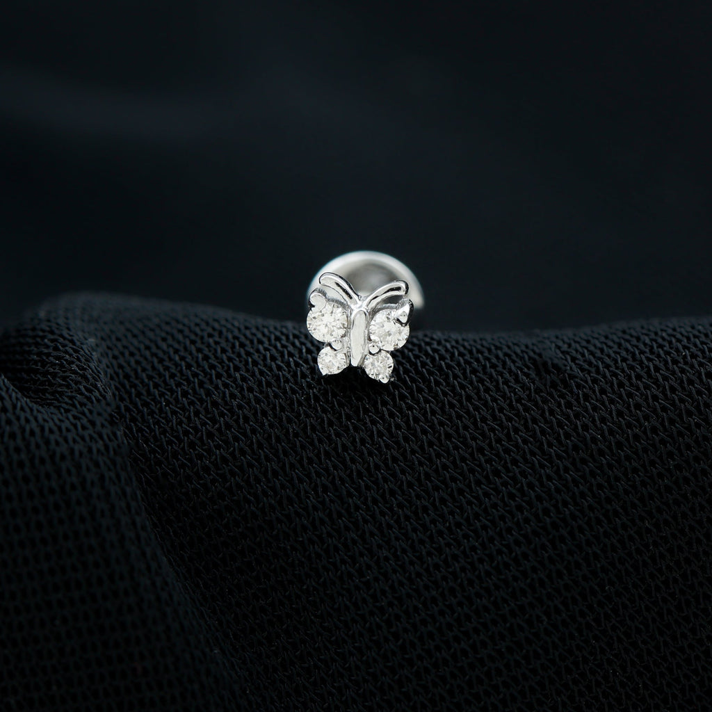 Dainty Diamond Cute Butterfly Earring for Helix Piercing