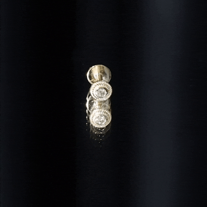 Minimal Diamond Conch Earring in Bezel Setting