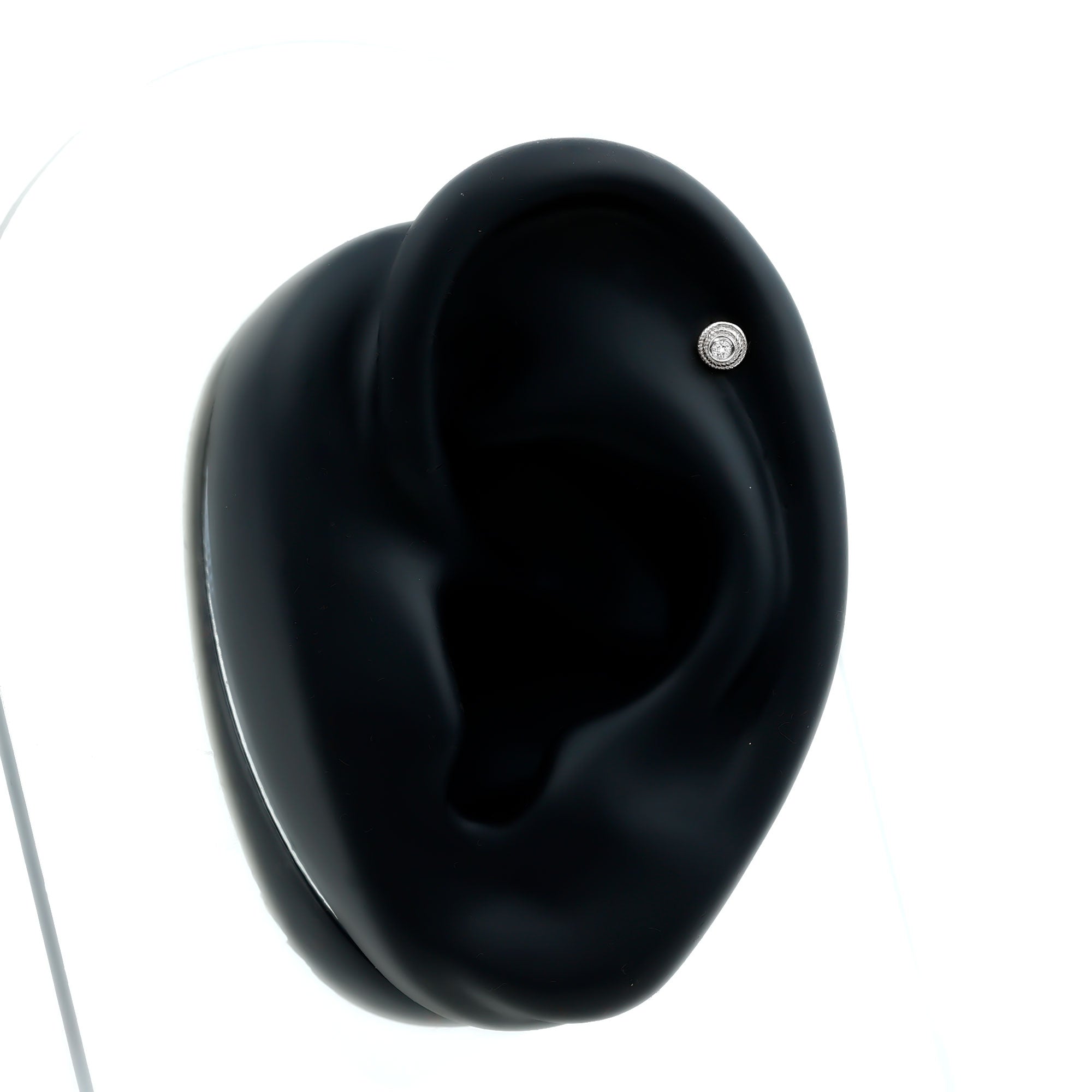 Minimal Diamond Conch Earring in Bezel Setting