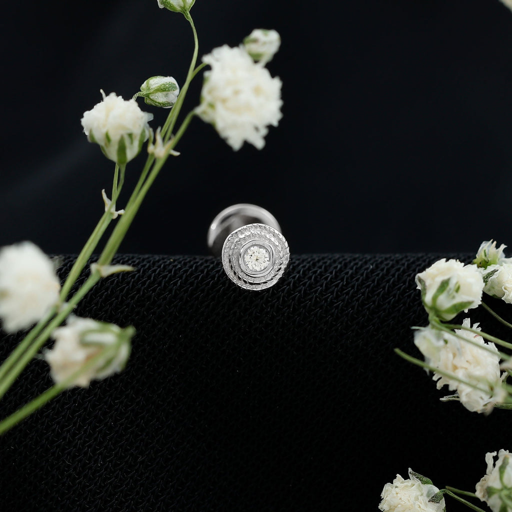 Minimal Diamond Conch Earring in Bezel Setting