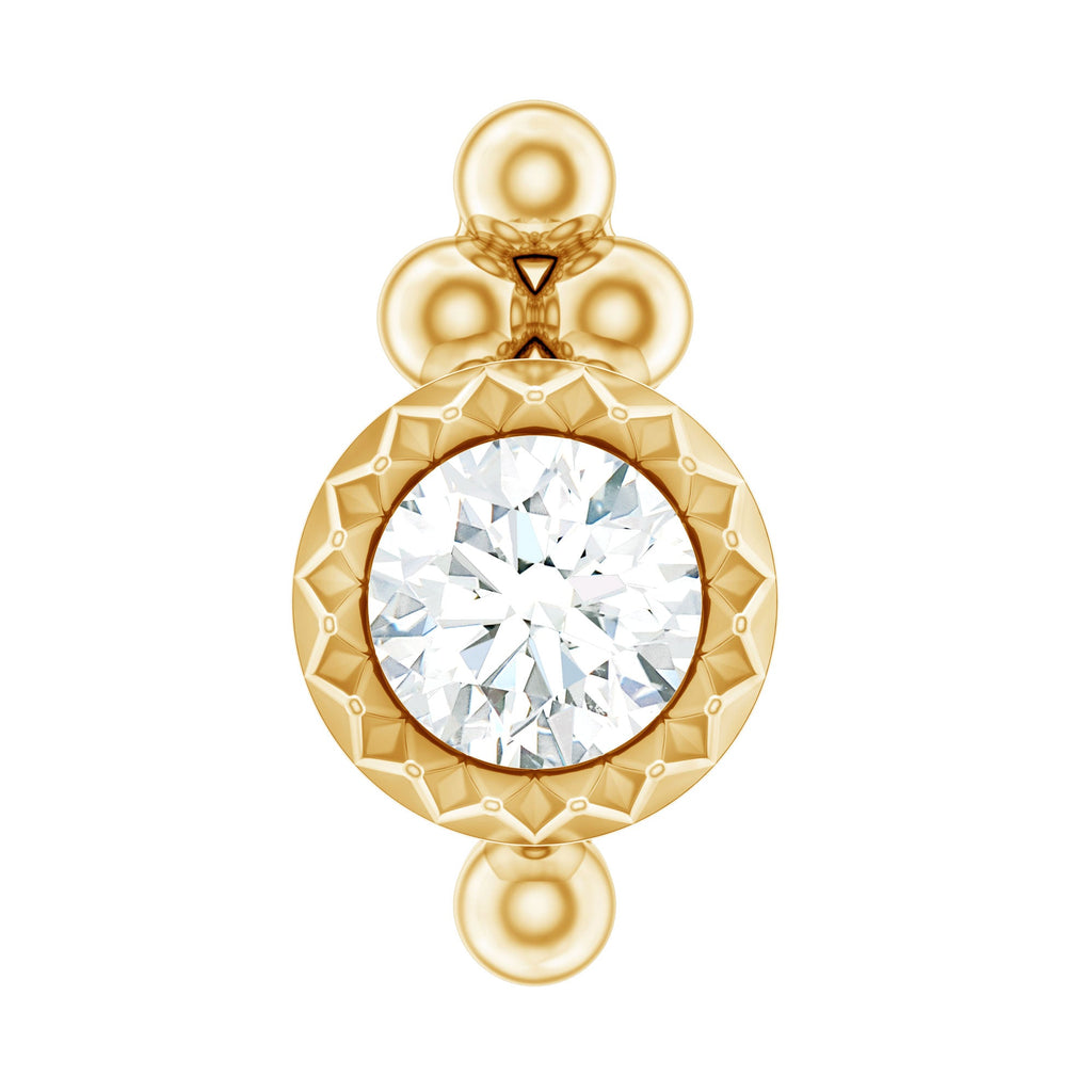 Simple Gold Beaded Diamond Conch Earring