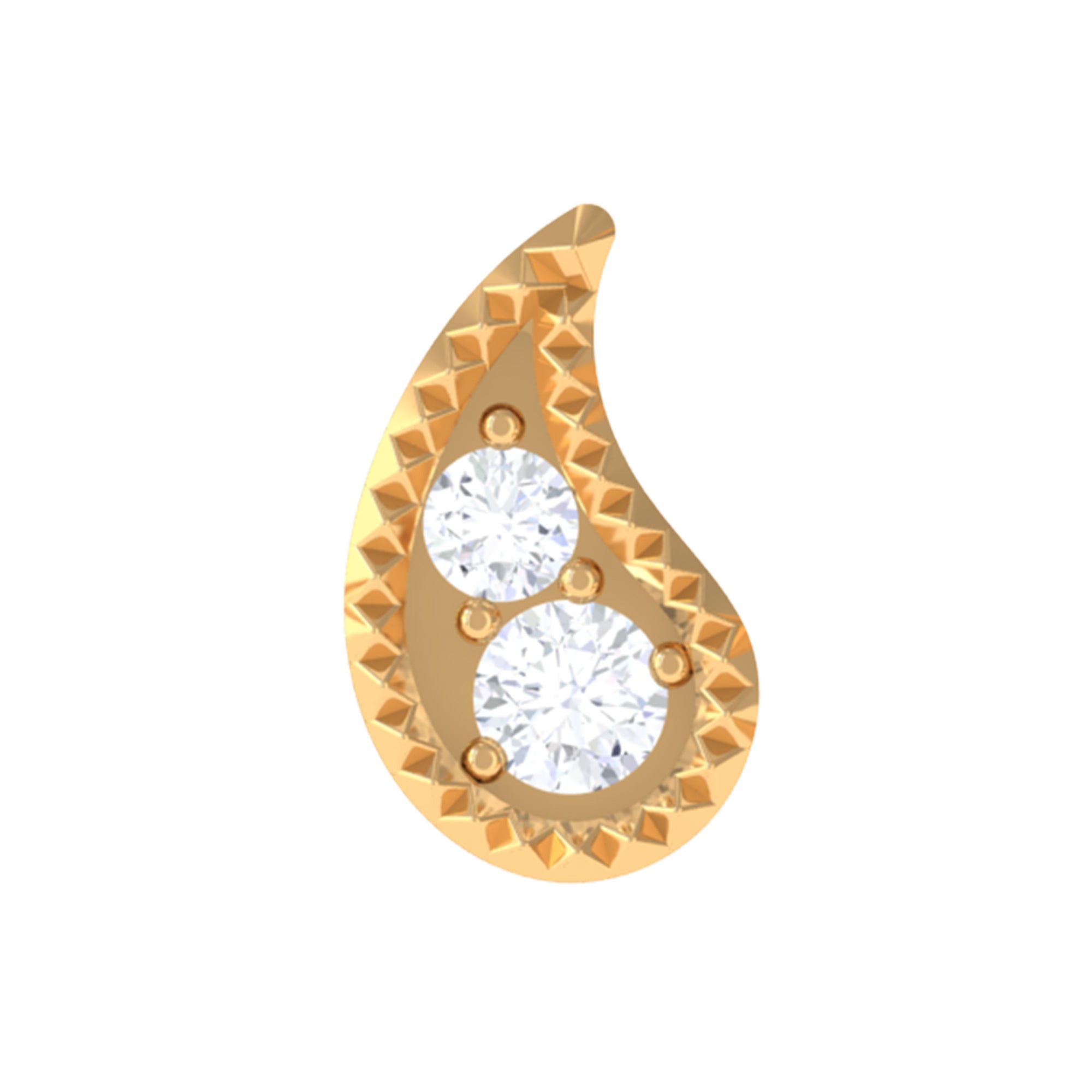 Natural Diamond Gold Petal Cartilage Earring