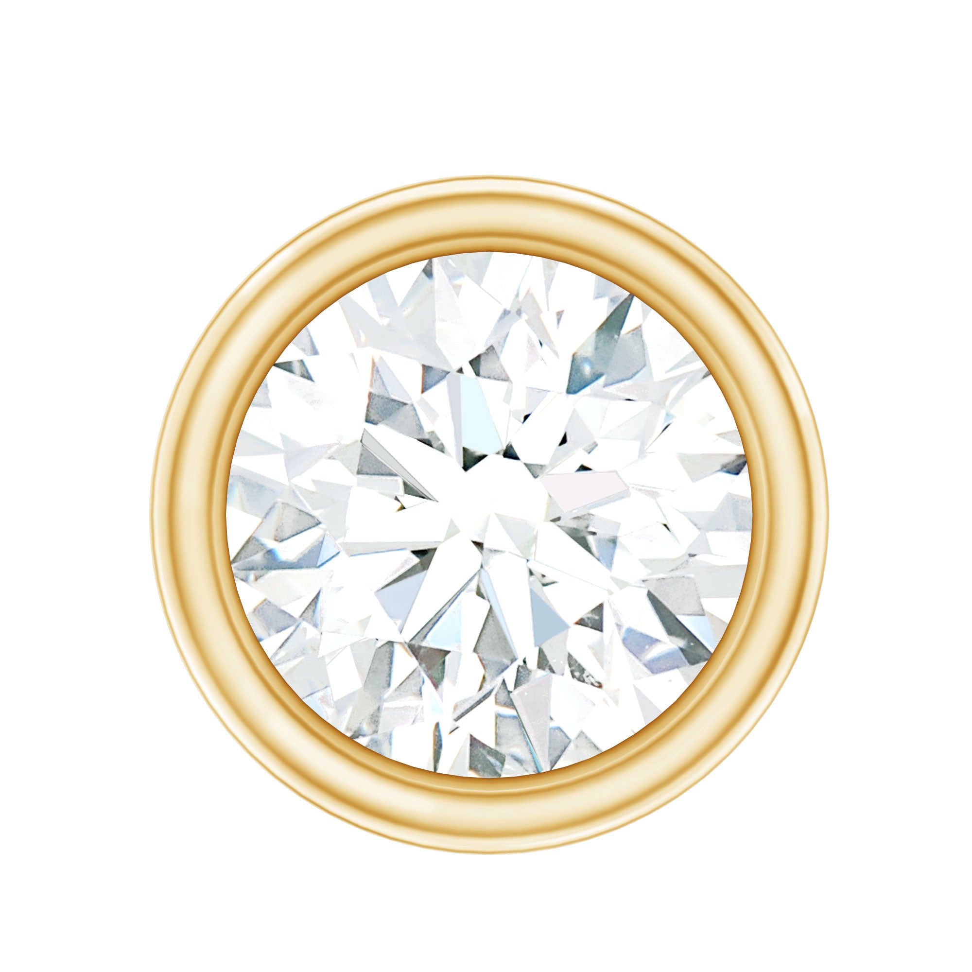 Bezel Set Diamond Cartilage Earring with Flat Back