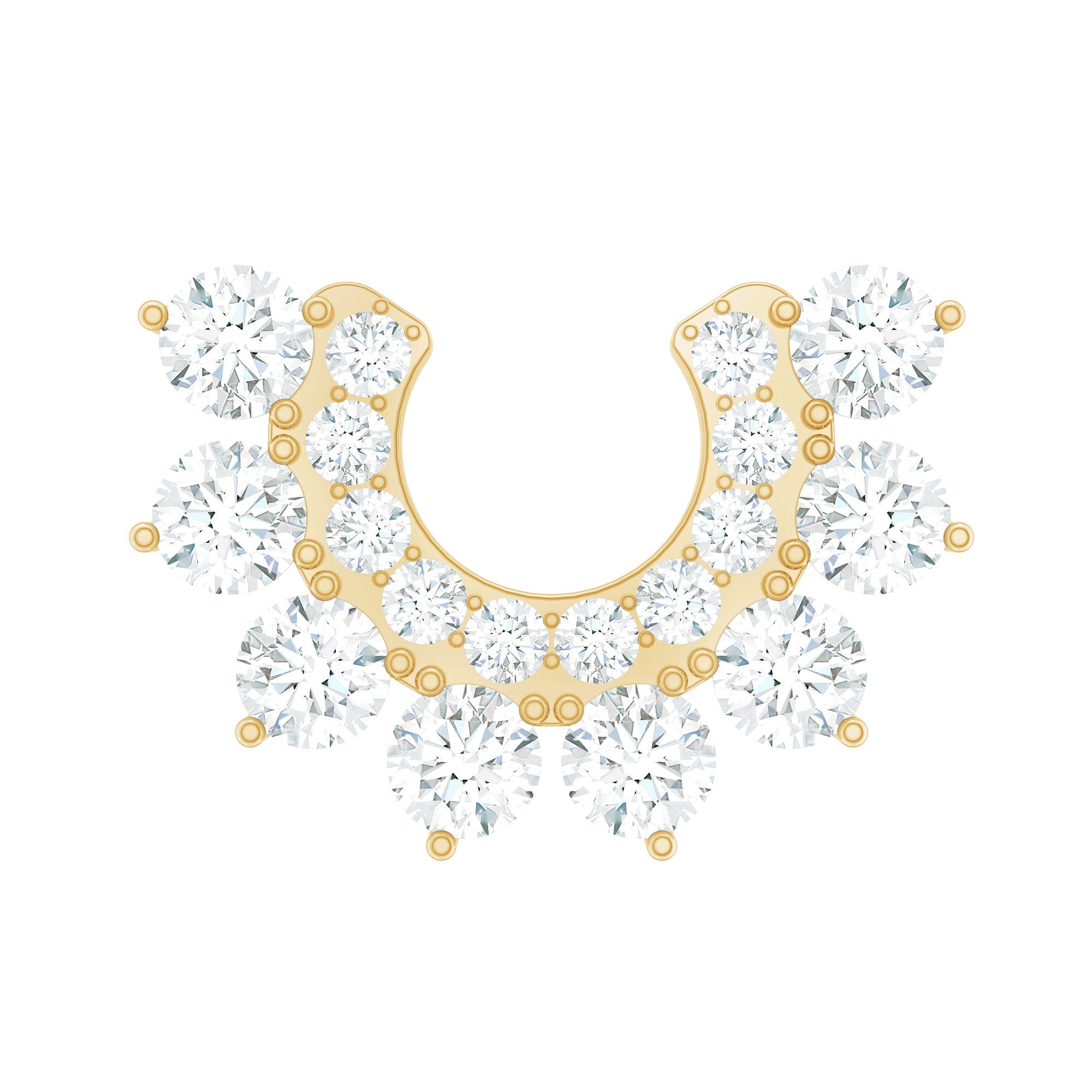 Certified Moissanite Cluster Curved Conch Earring