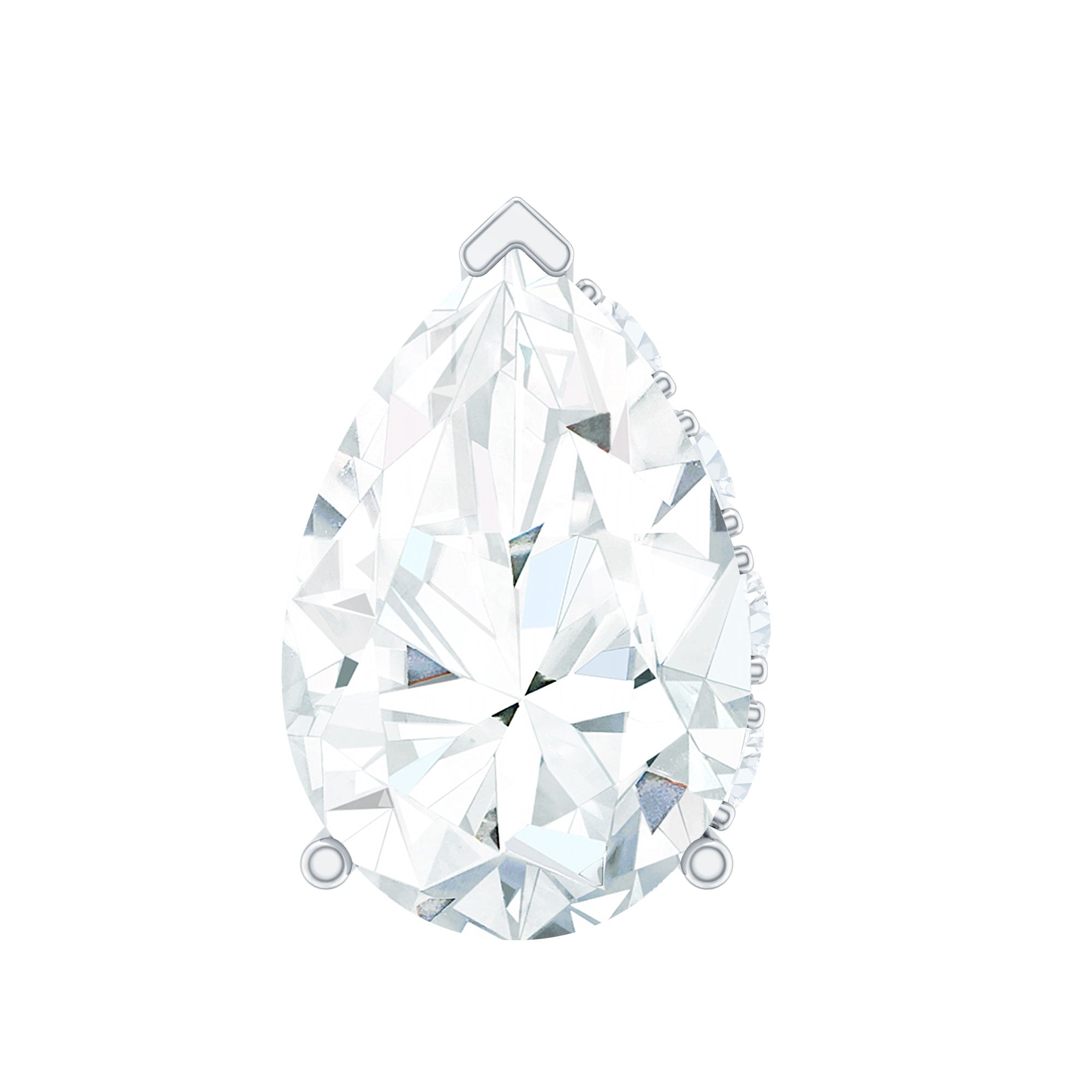 Pear Shaped Moissanite Solitaire Cartilage Earring
