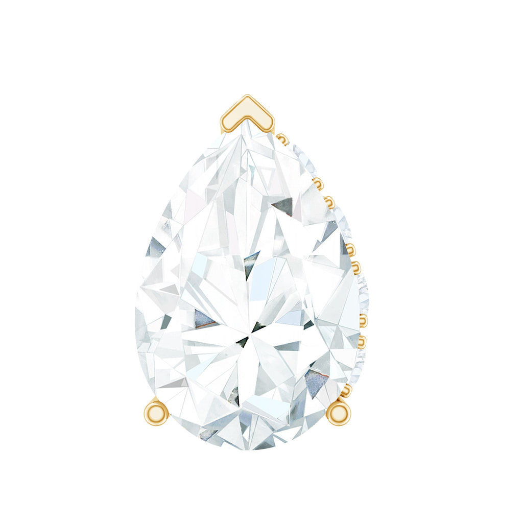 Pear Shaped Moissanite Solitaire Cartilage Earring