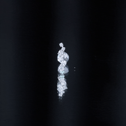 Round Moissanite Cluster Ear Crawler Earring for Helix Piercing