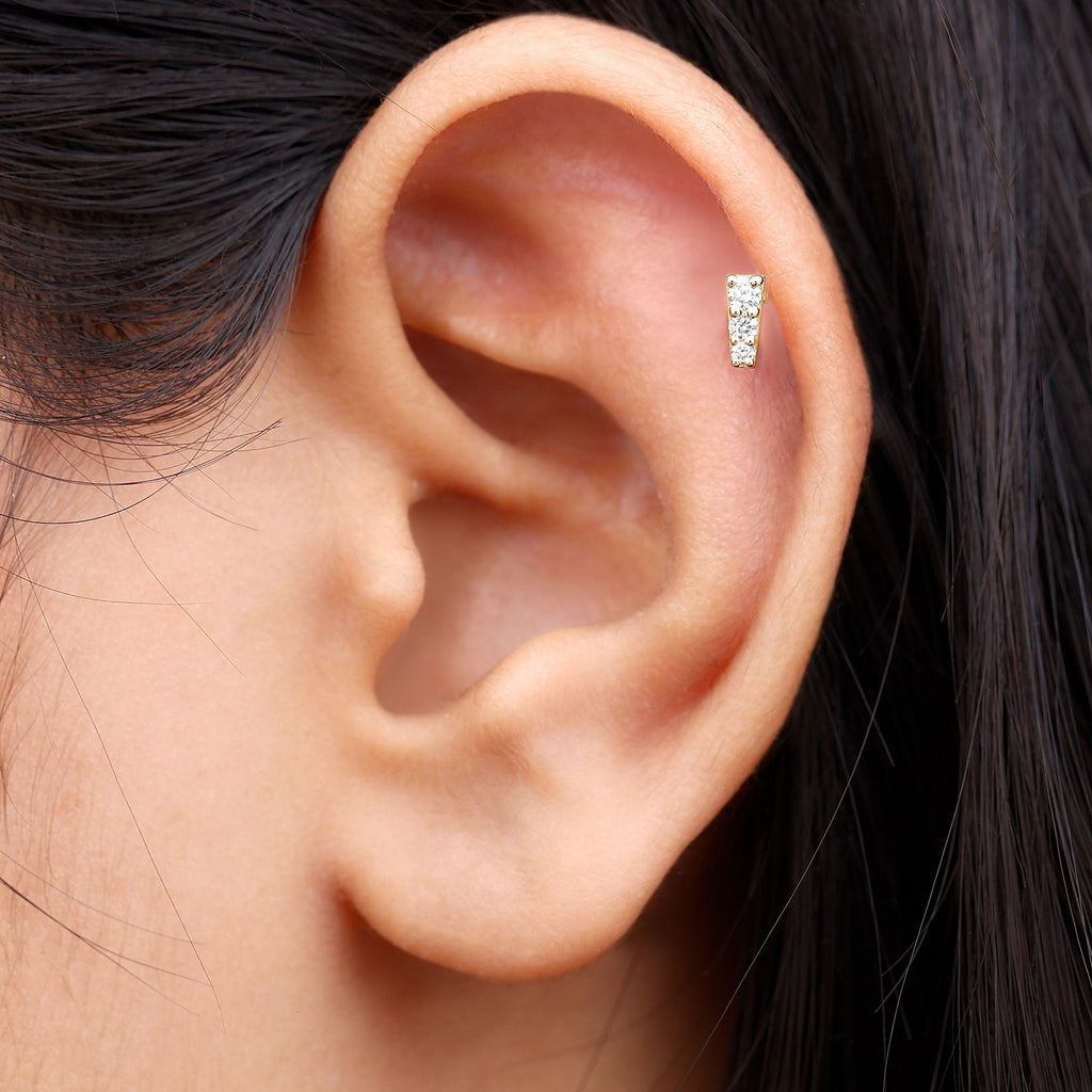 Minimal Diamond Unique Earring for Tragus Piercing