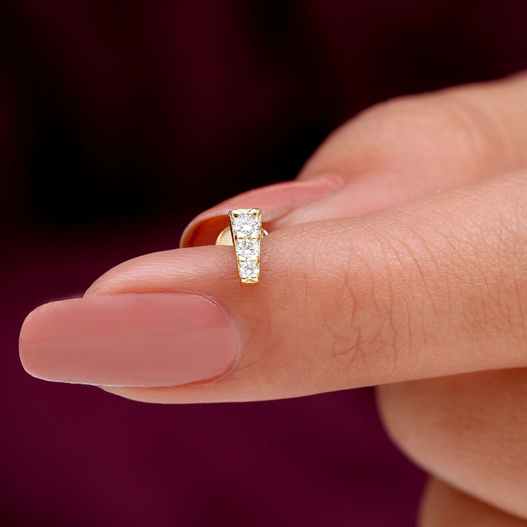 Minimal Diamond Unique Earring for Tragus Piercing