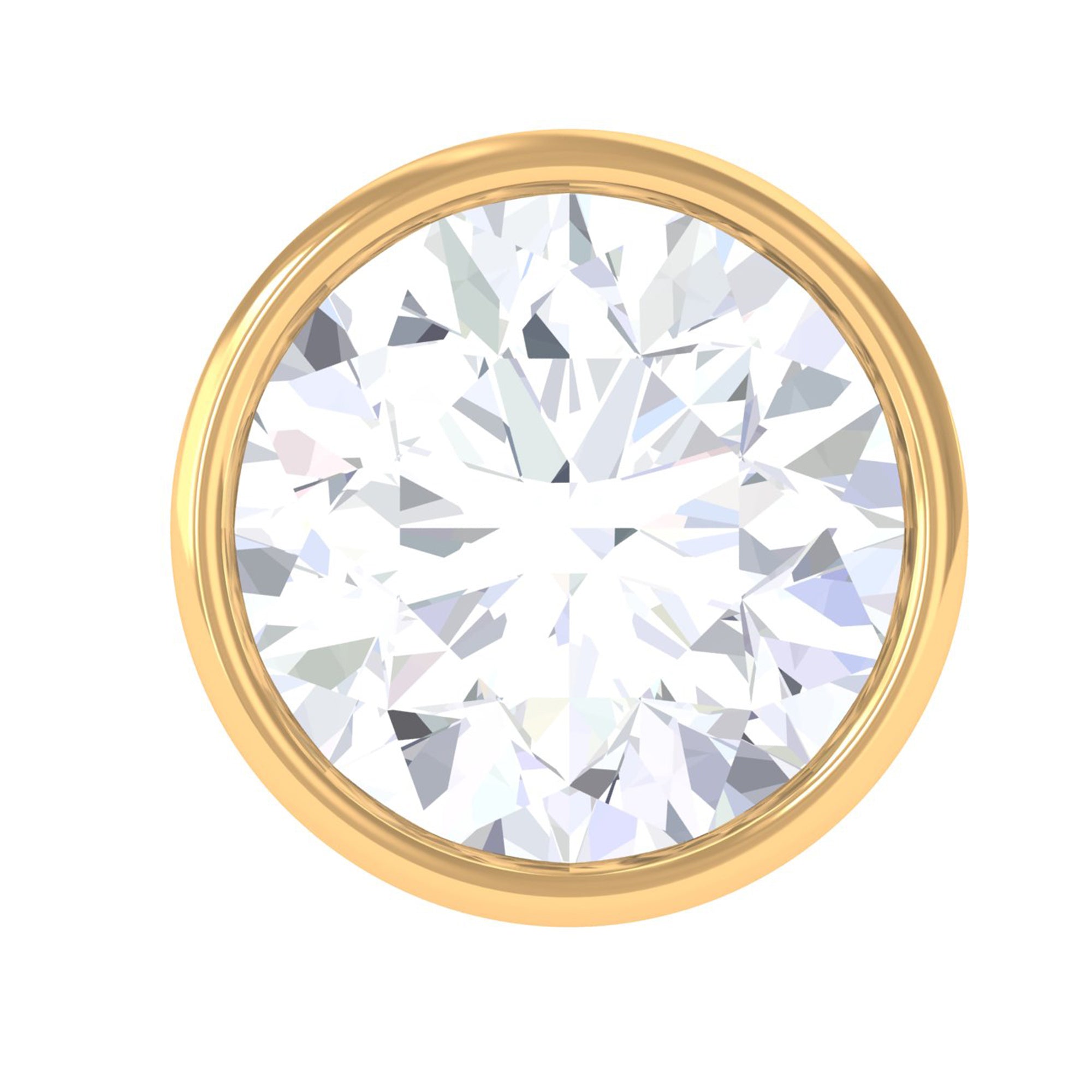 Bezel Set Round Moissanite Earring for Tragus Piercing