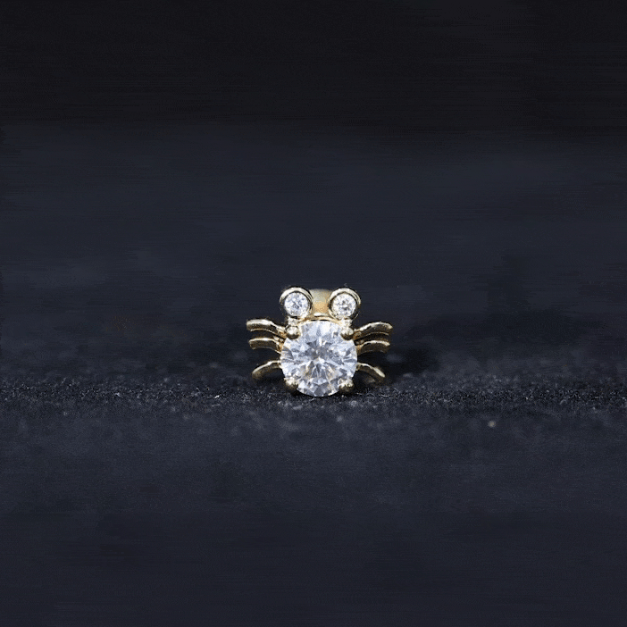 Certified Moissanite Crab Cartilage Earring