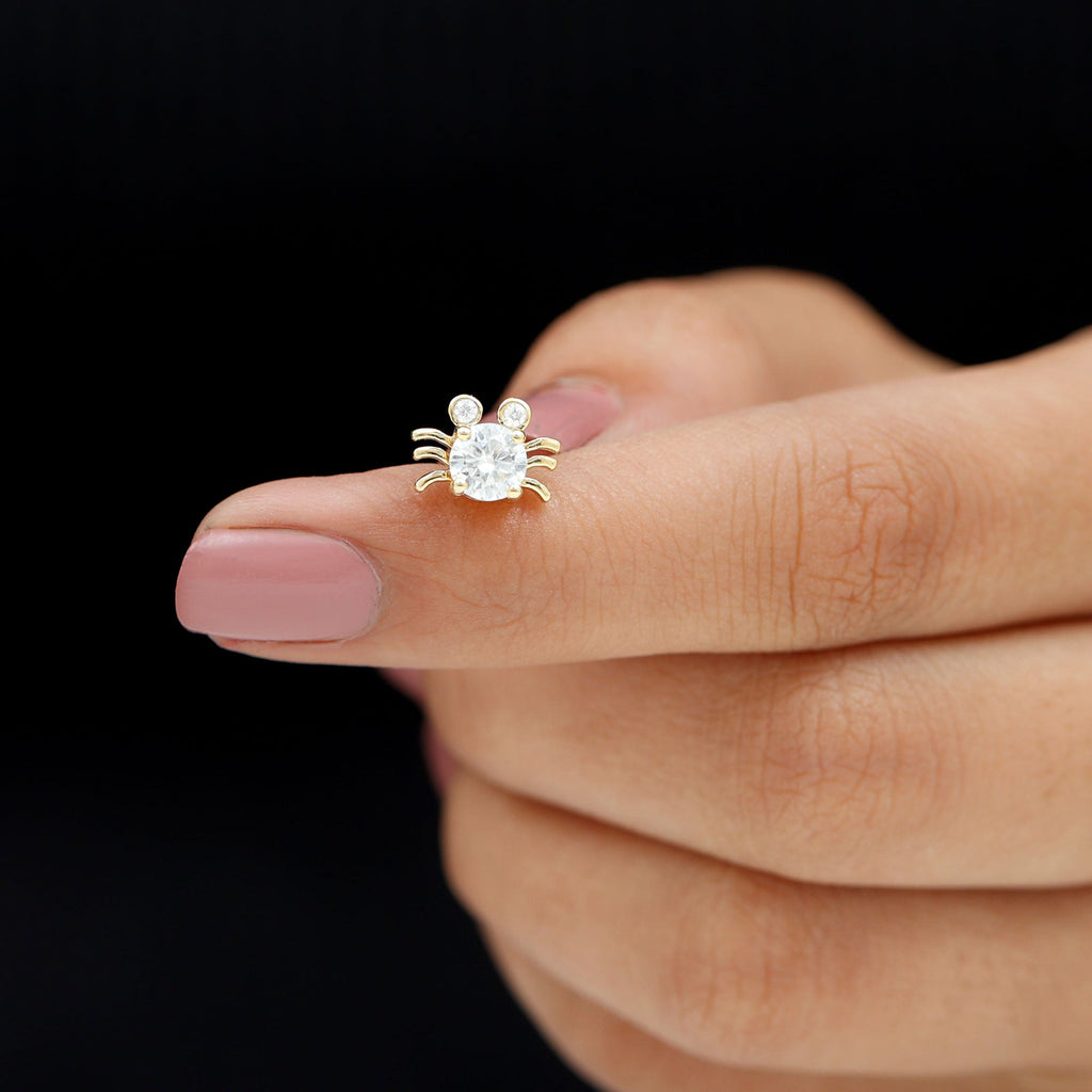 Certified Moissanite Crab Cartilage Earring