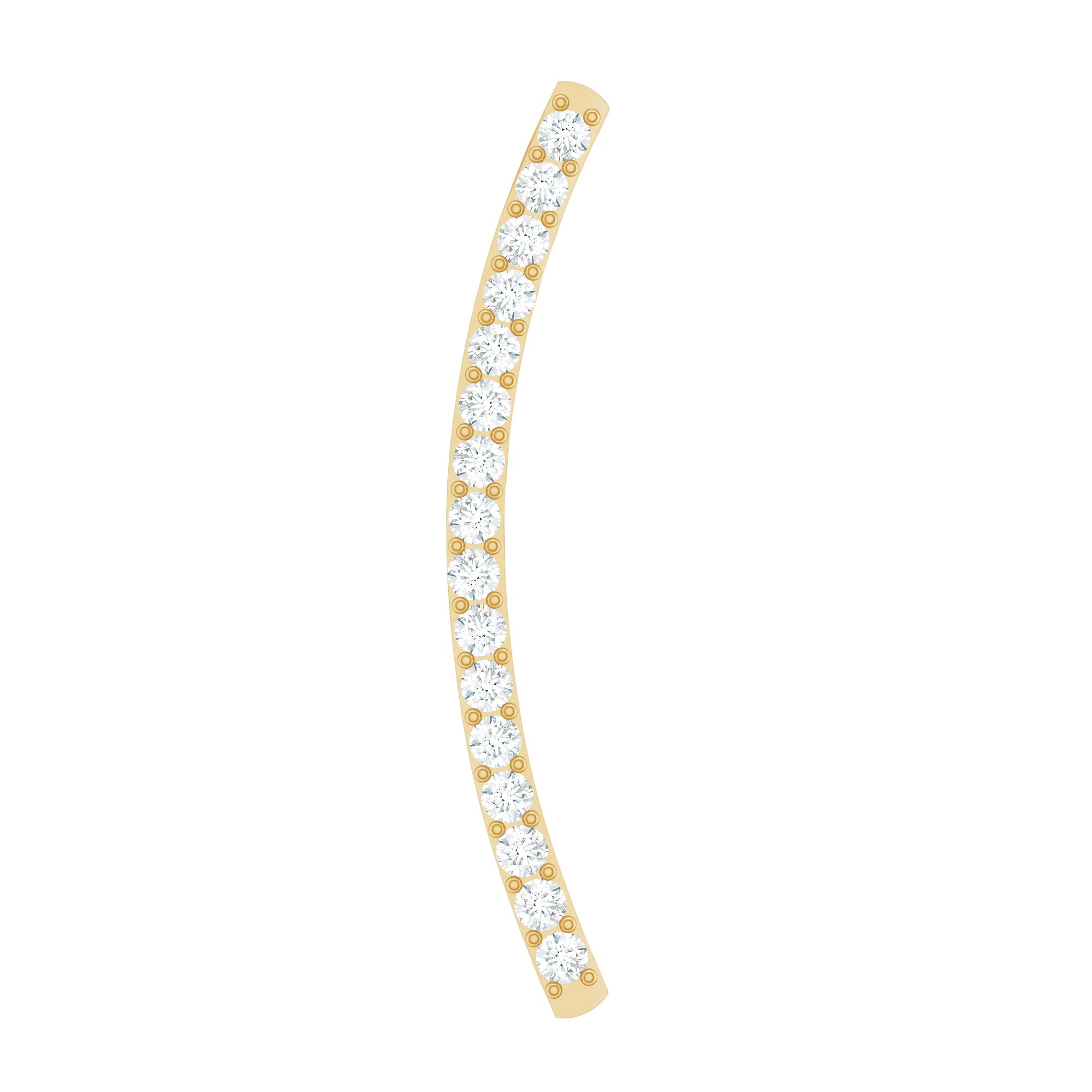 Certified Moissanite Curved Climber Earring in Gold