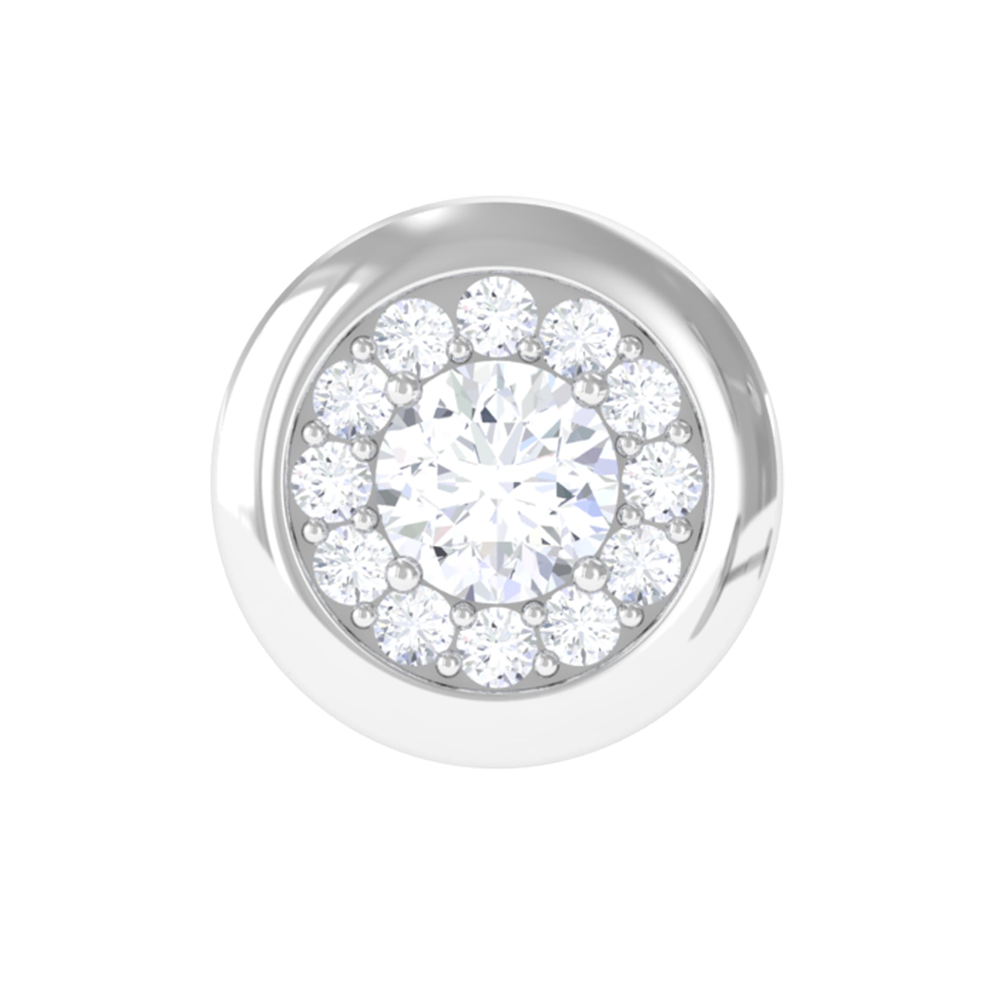 Moissanite Circle Geometric Cartilage Earring