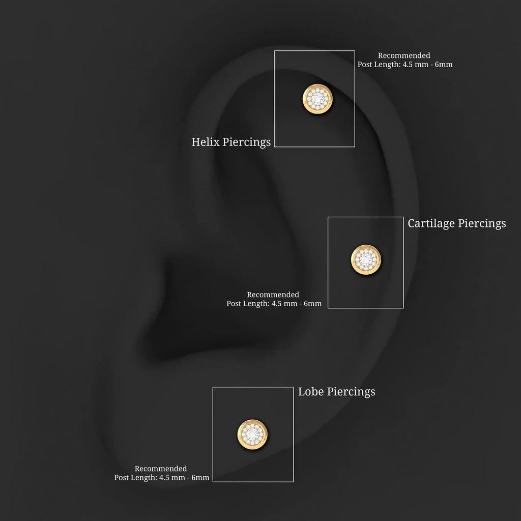 Moissanite Circle Geometric Cartilage Earring