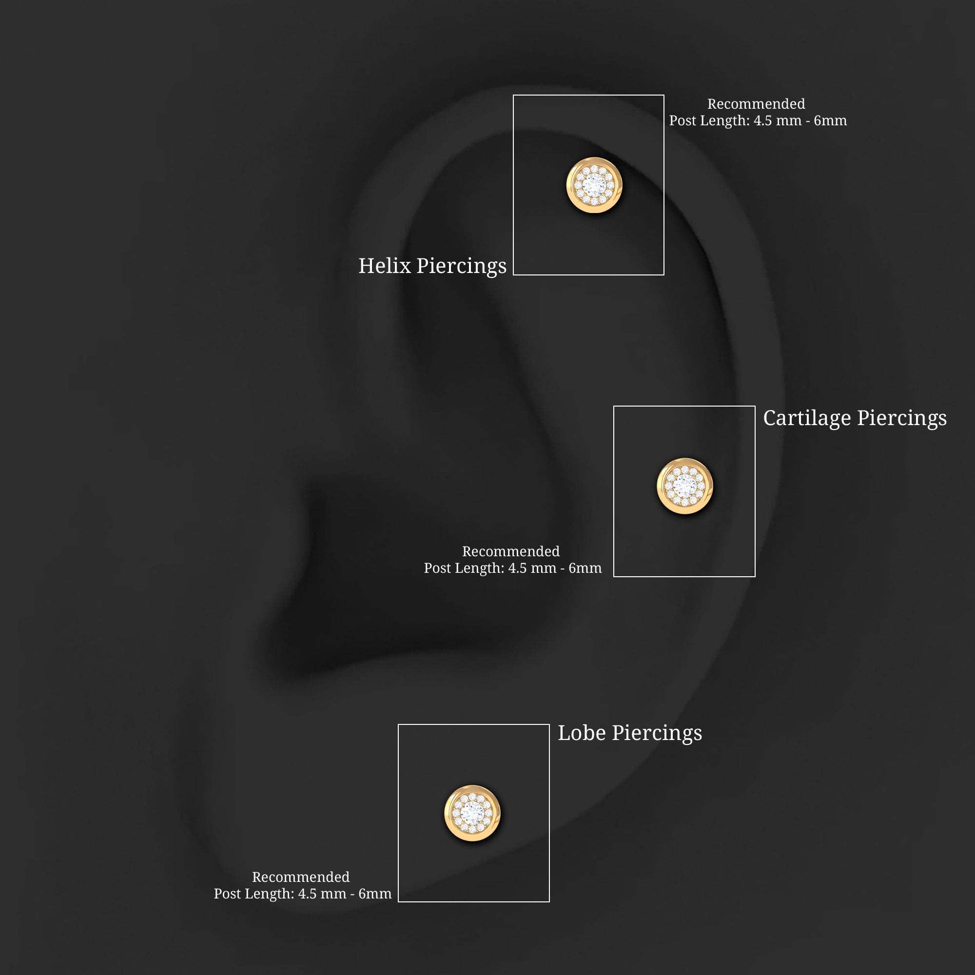 Moissanite Circle Geometric Cartilage Earring