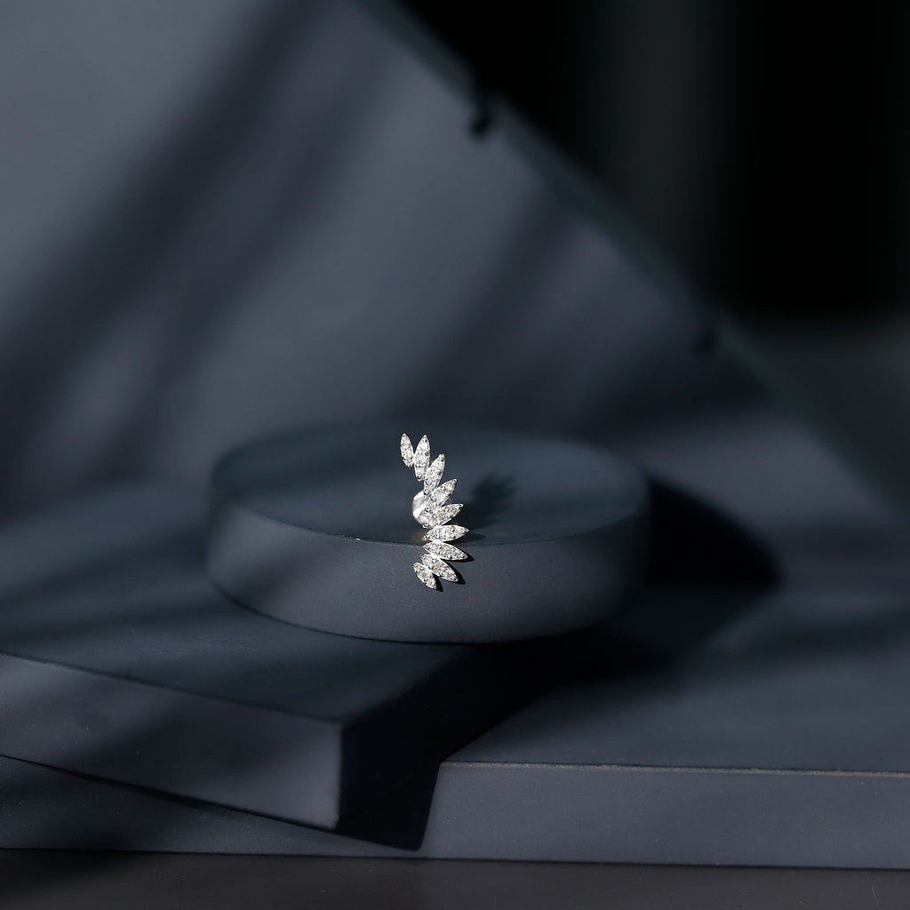 Diamond Wing Crawler Earring for Helix Piercing