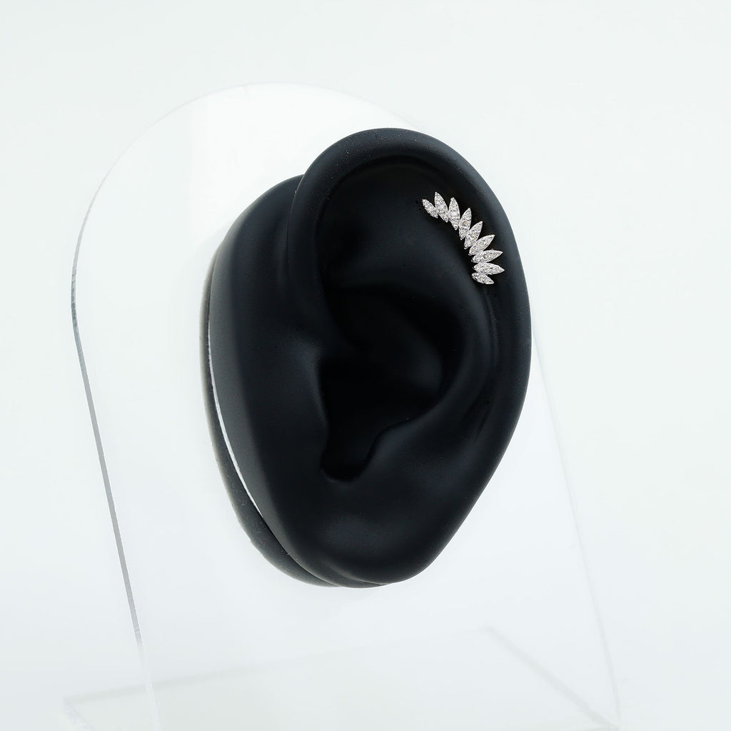 Diamond Wing Crawler Earring for Helix Piercing
