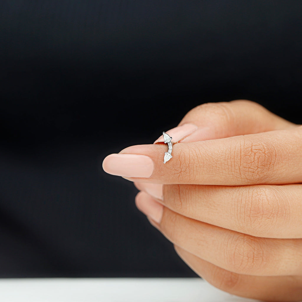 Certified Moissanite Curved Cartilage Earring